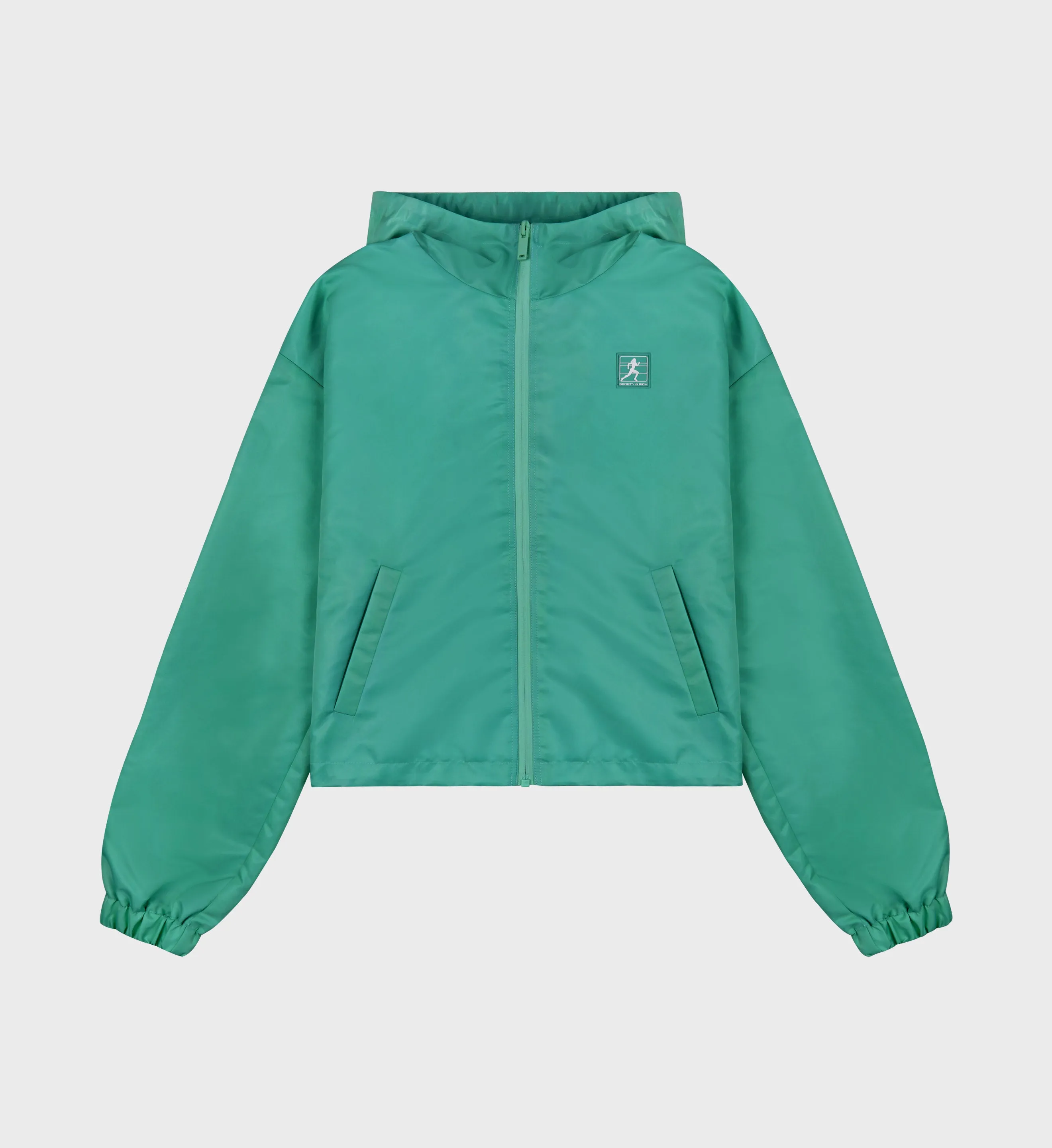 Running Woman Nylon Windbreaker - Spring Green/White sold by Sporty and Rich