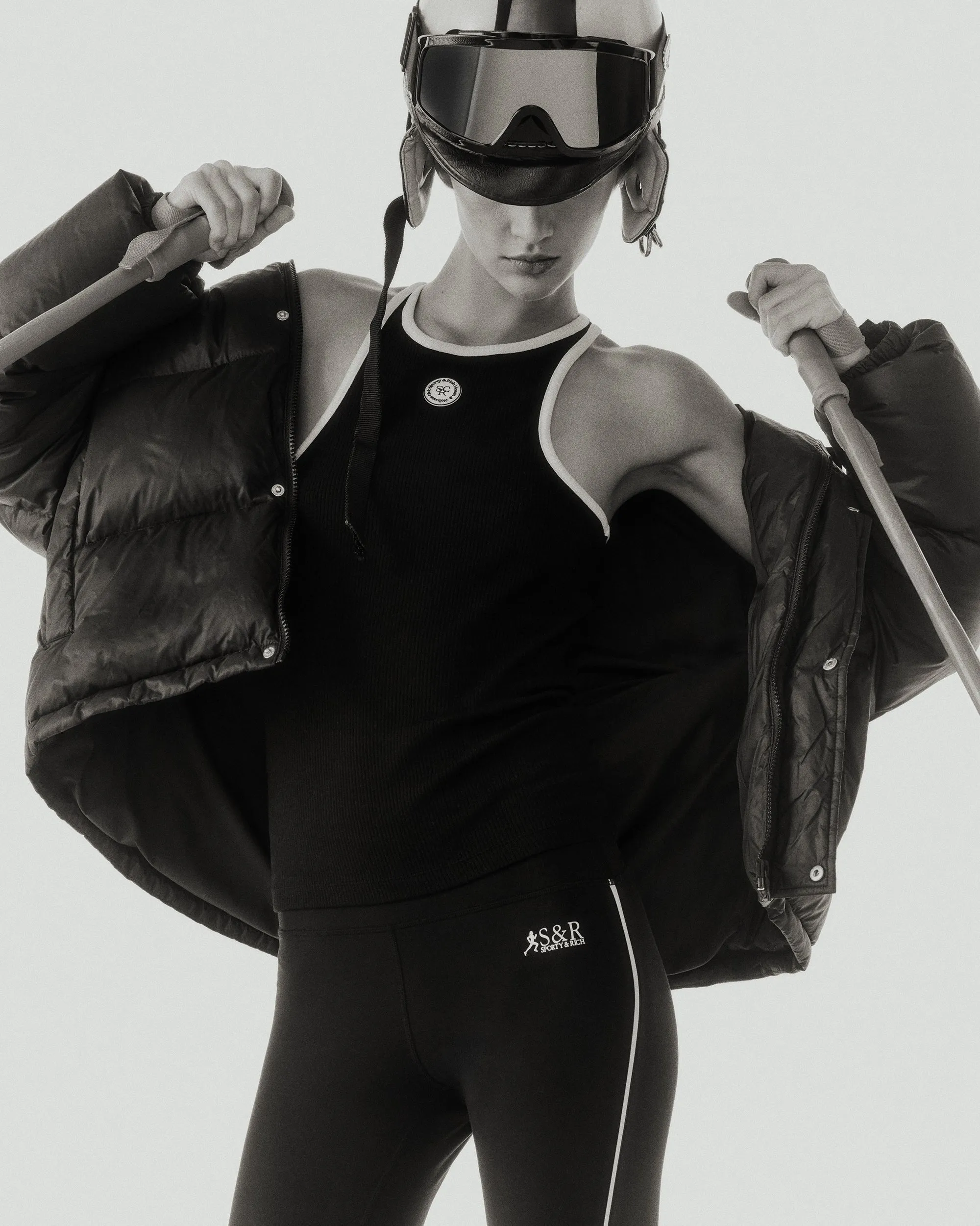 Running Woman Puffer Jacket - Black sold by Sporty and Rich product image thumbnail 2