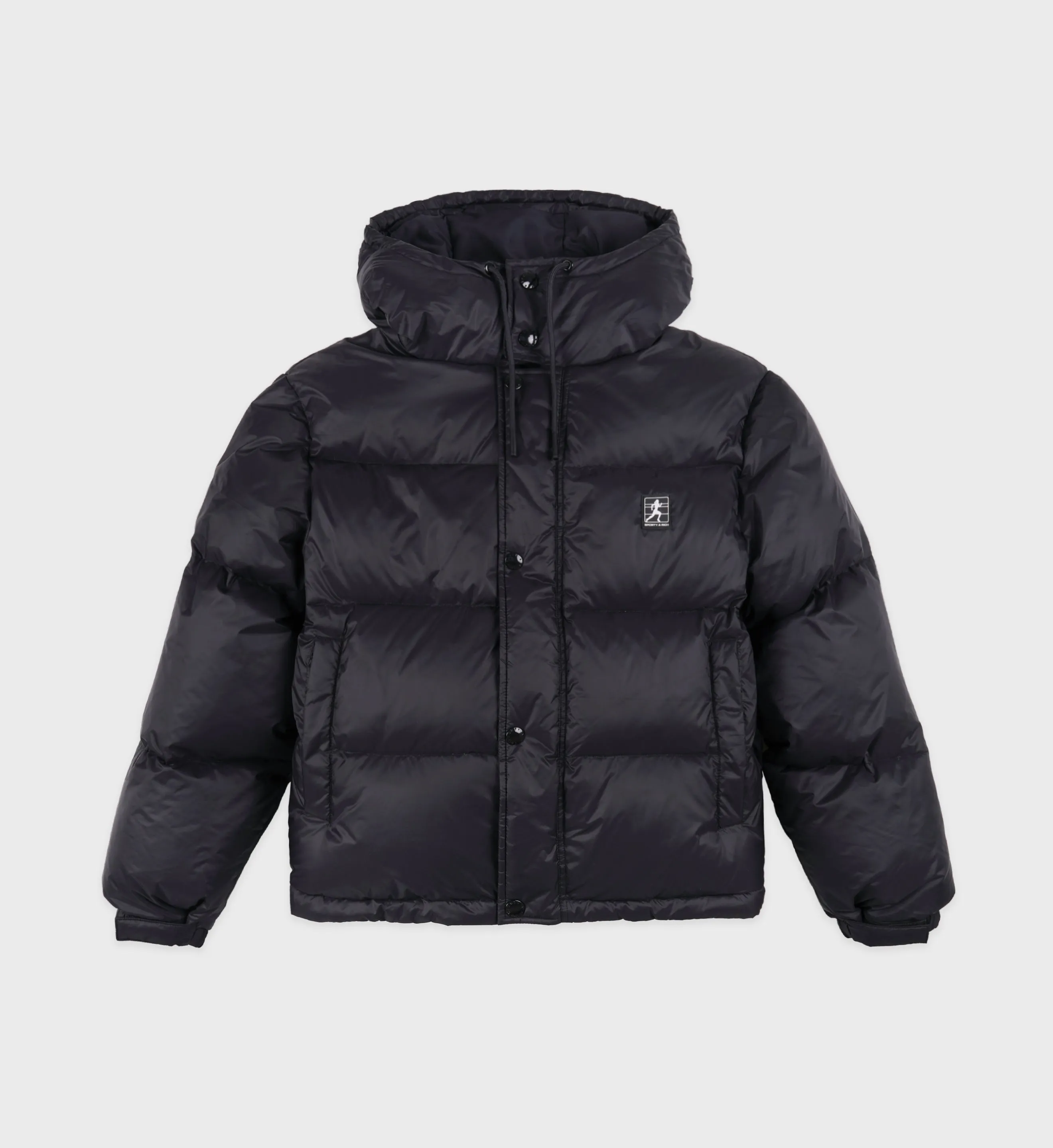 Running Woman Puffer Jacket - Black sold by Sporty and Rich