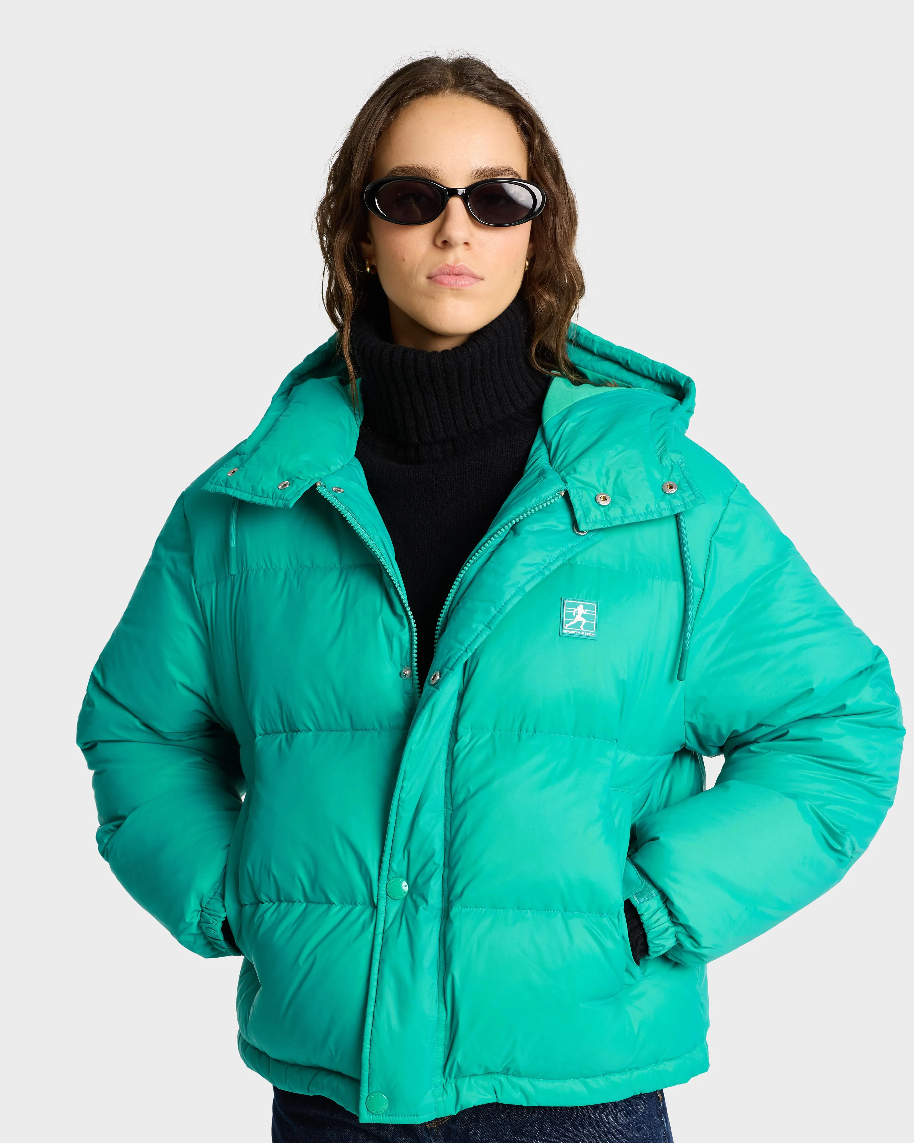 Running Woman Puffer Jacket - Spring Green sold by Sporty and Rich product image thumbnail 4