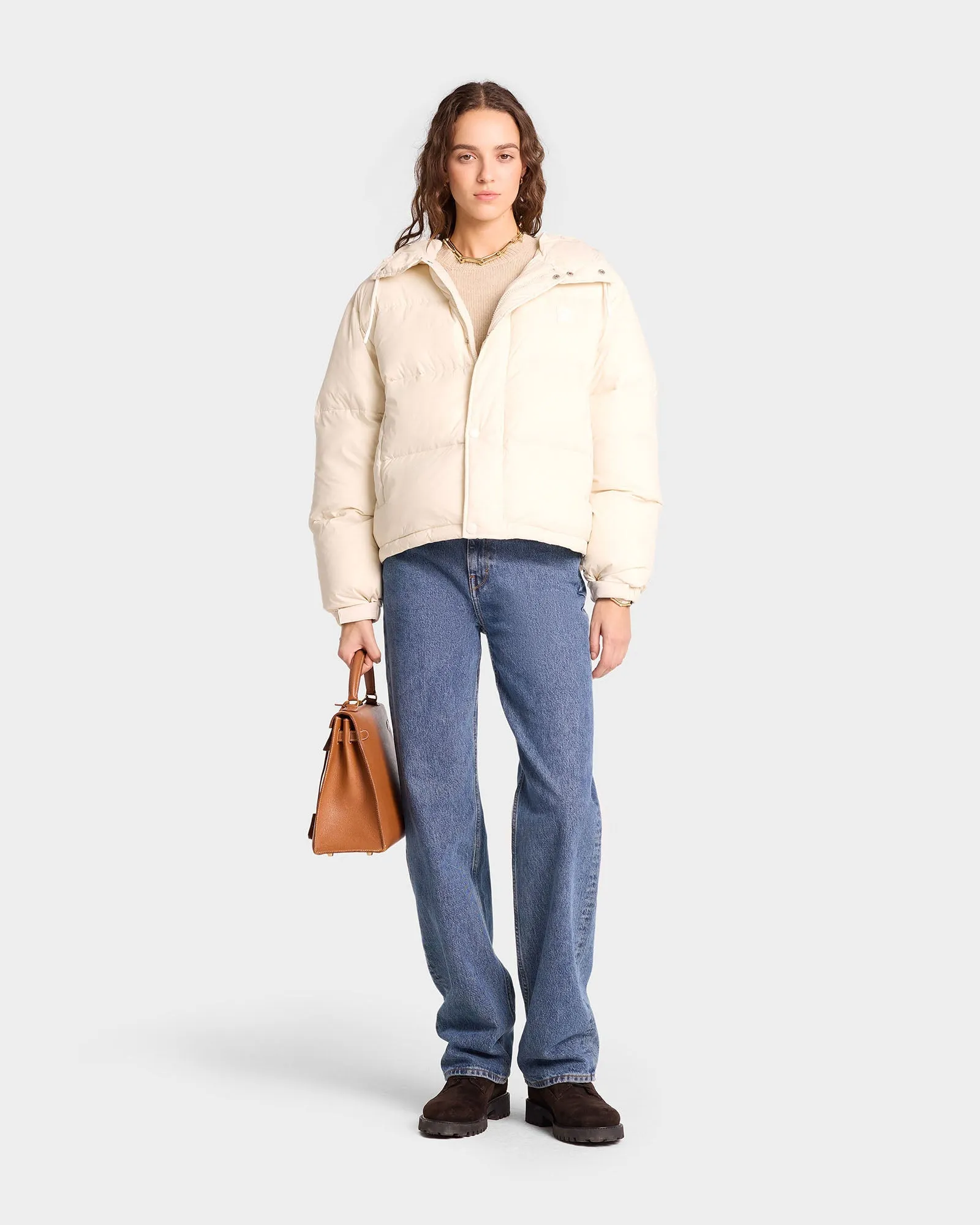 Running Woman Puffer Jacket - Off White sold by Sporty and Rich product image thumbnail 4