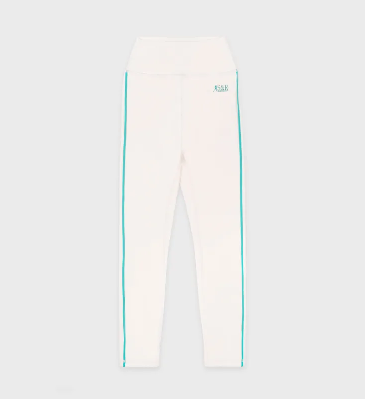 SR Runner Legging - Cream/Spring Green sold by Sporty and Rich