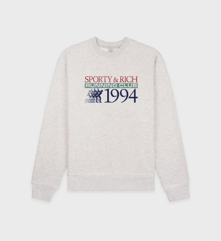 Finish Line Crewneck - Heather Gray/Multi sold by Sporty and Rich
