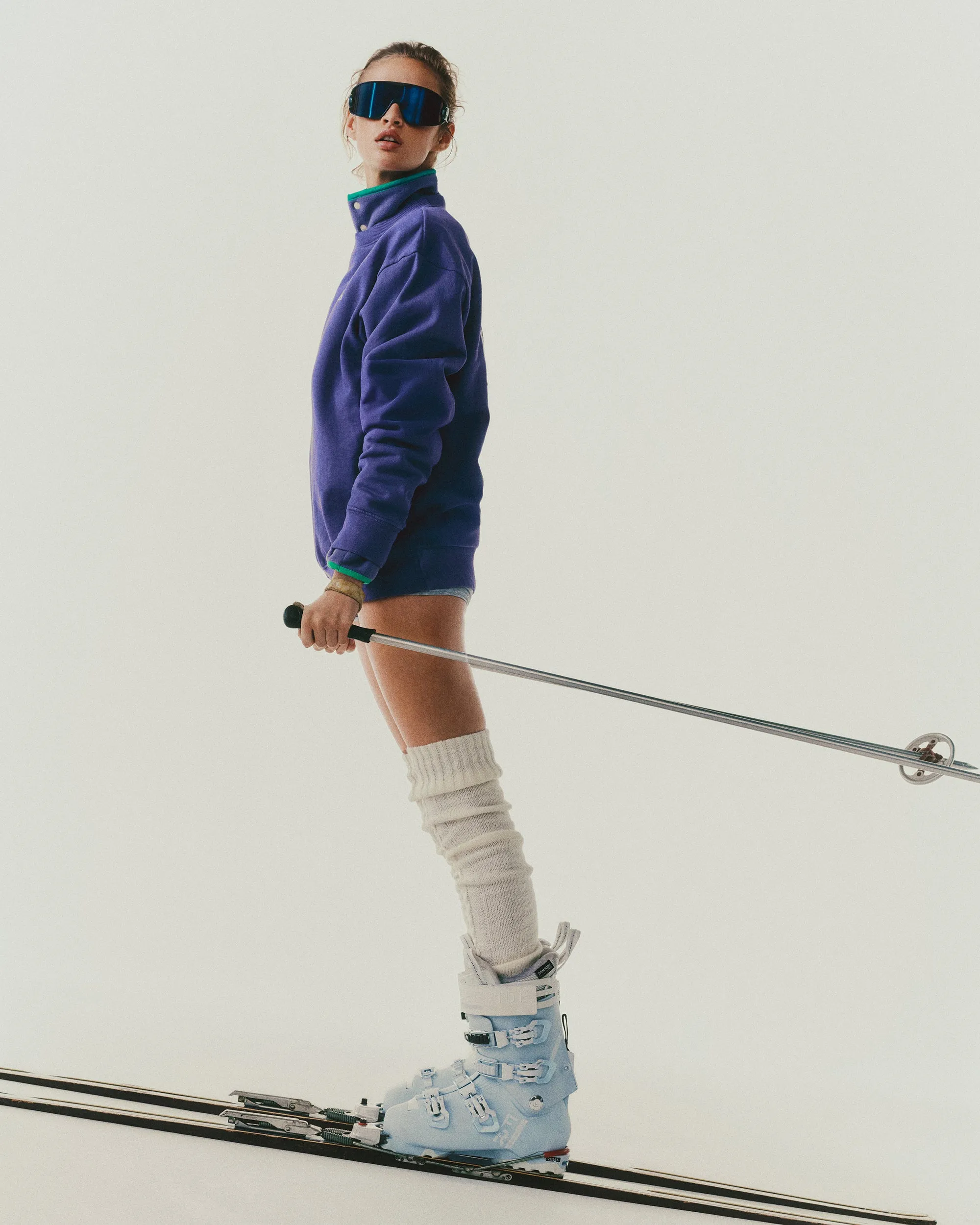 Health Is Wealth Crewneck - Dusty Grape/White sold by Sporty and Rich product image thumbnail 3