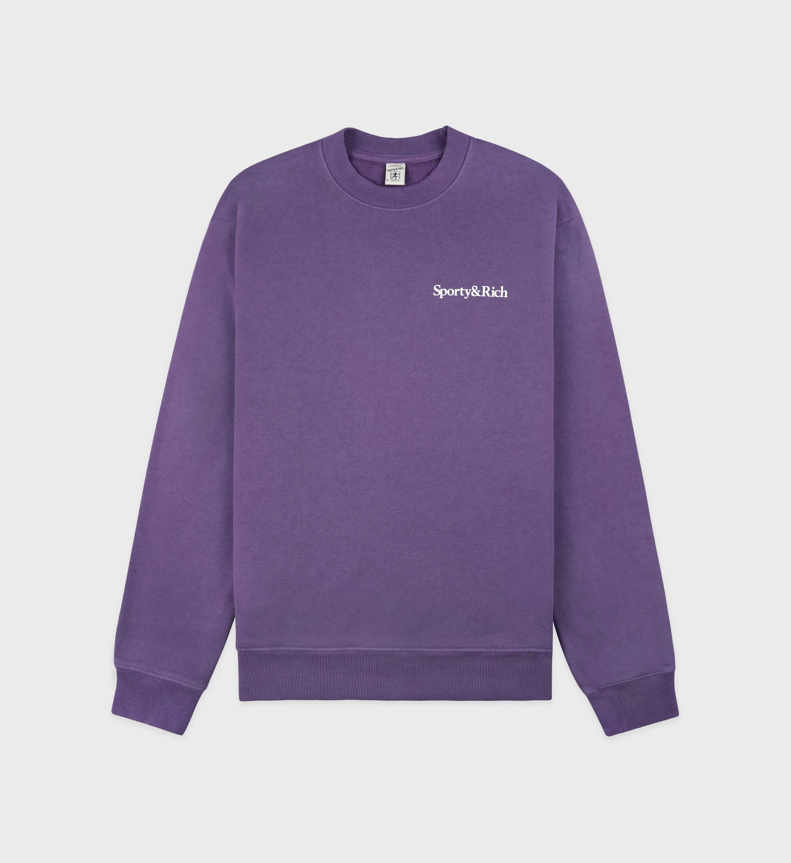Health Is Wealth Crewneck - Dusty Grape/White sold by Sporty and Rich