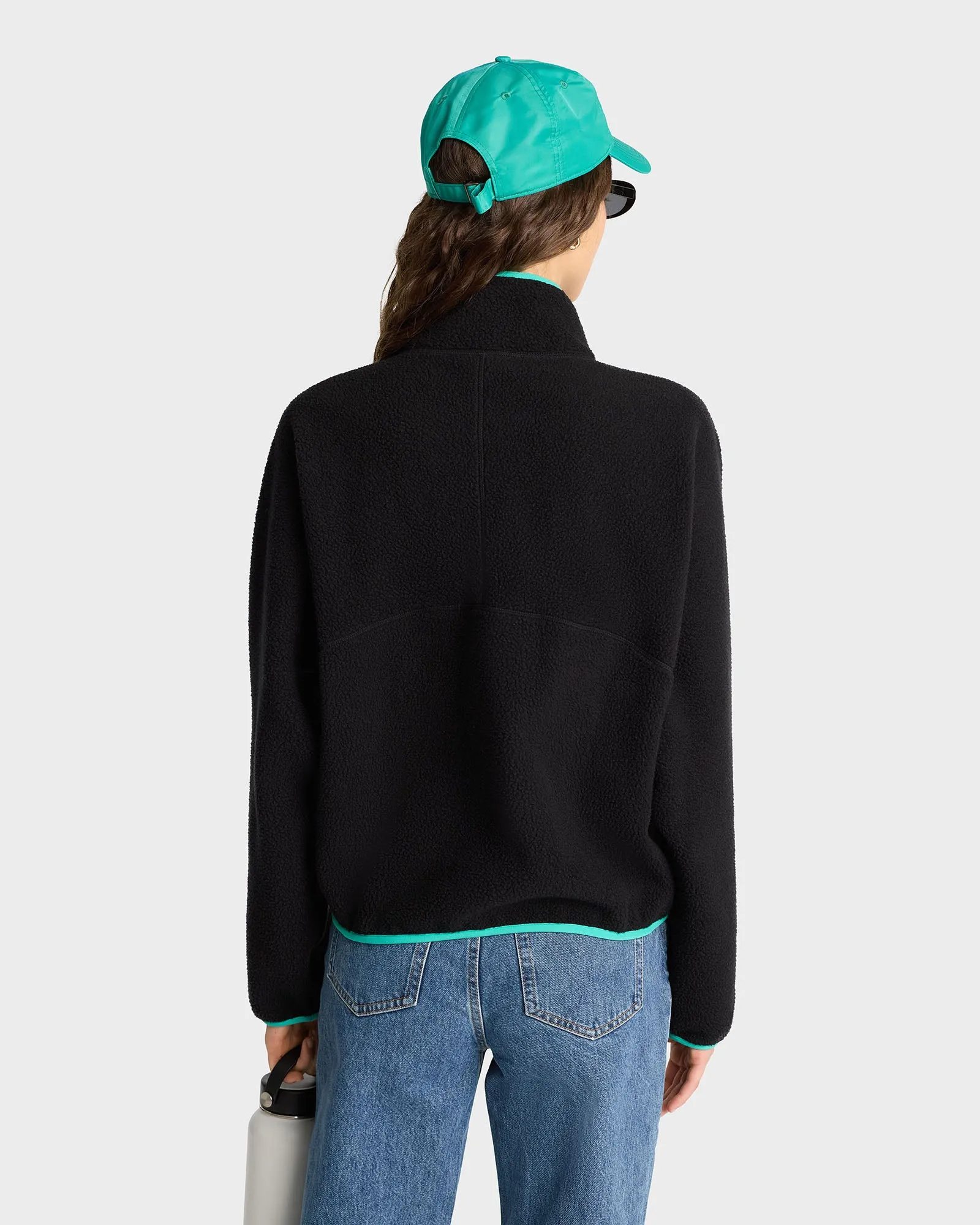 SR Runner Sherpa Quarter zip - Black/Spring Green sold by Sporty and Rich product image thumbnail 5