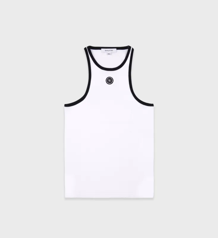 SRHWC Ribbed Tank - White/Black sold by Sporty and Rich