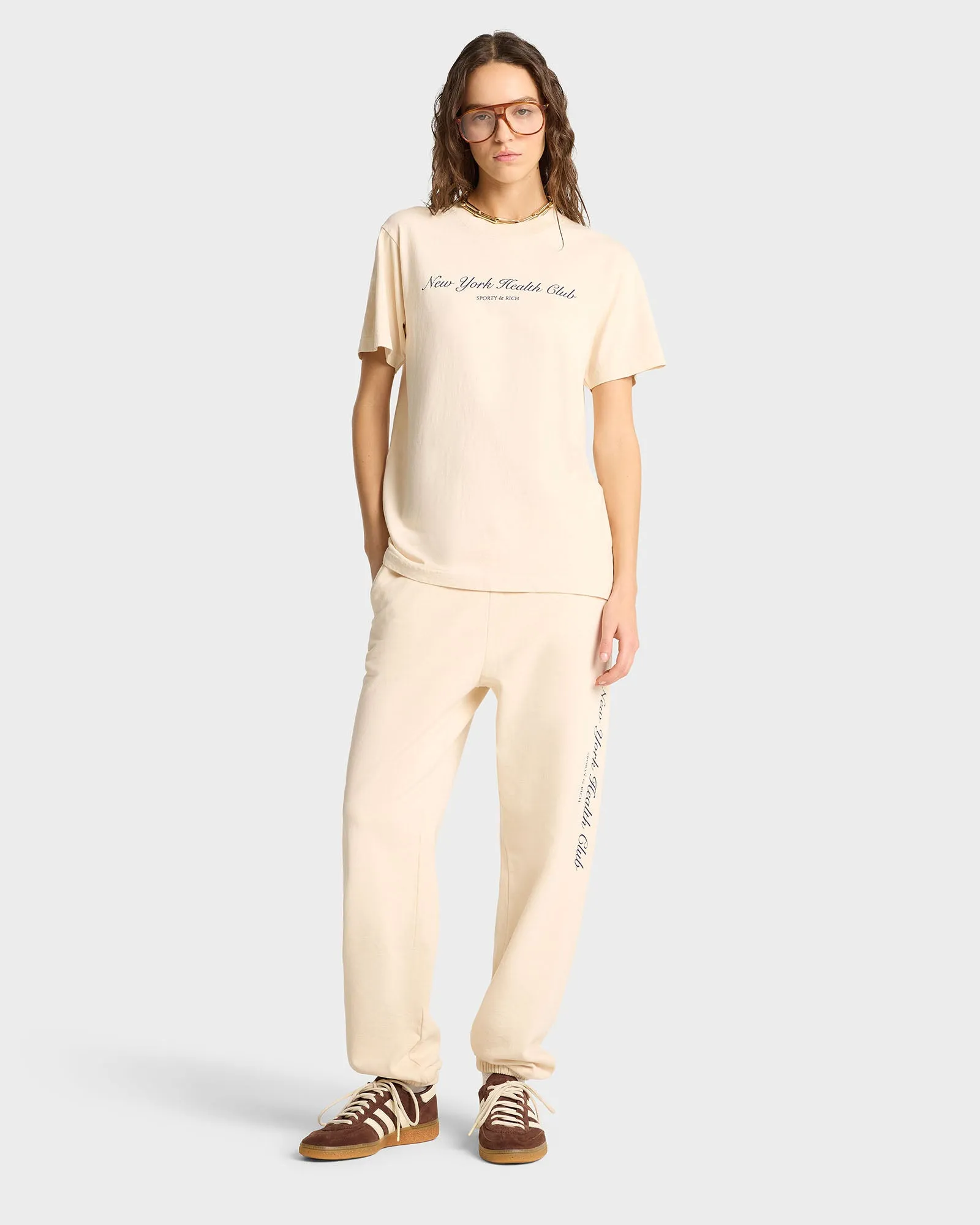 NY Health Club T-Shirt - Cream/Navy sold by Sporty and Rich product image thumbnail 2