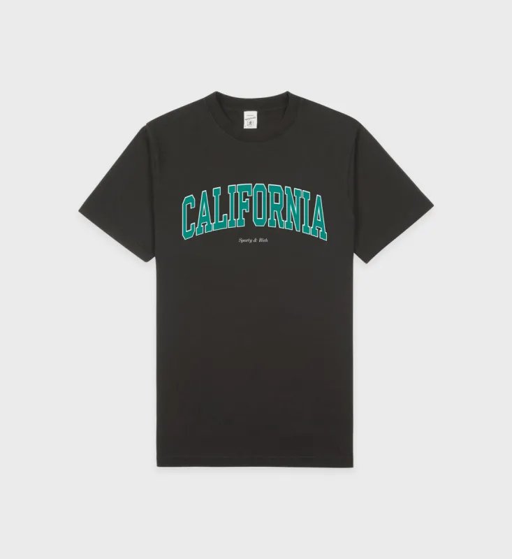California T-Shirt - Faded Black/Spring Green sold by Sporty and Rich