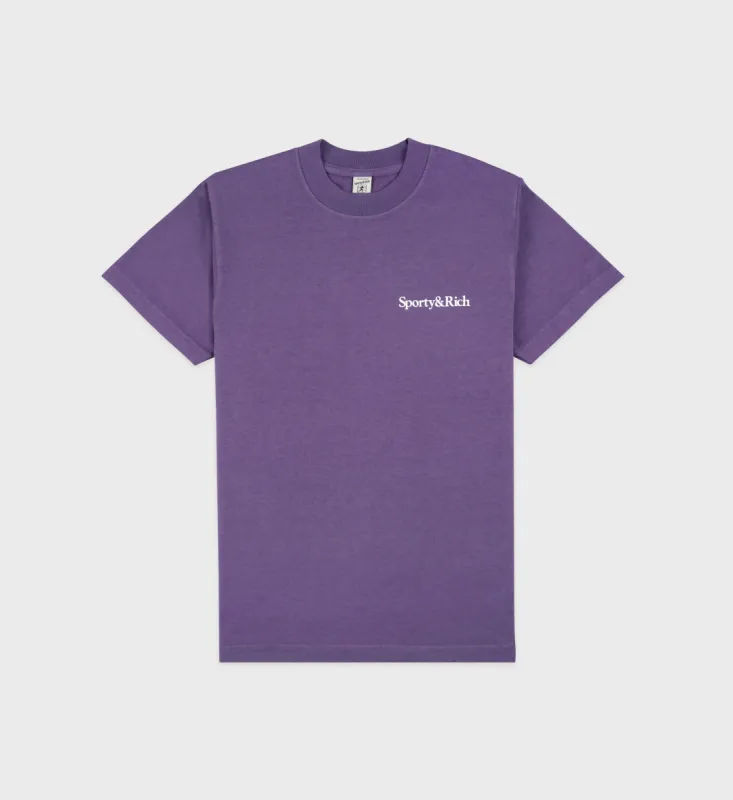 Health Is Wealth T-Shirt - Dusty Grape/White sold by Sporty and Rich
