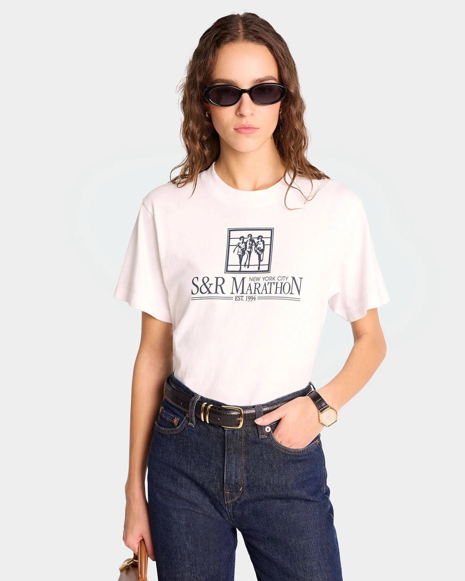 NY Marathon T-Shirt - White/Navy sold by Sporty and Rich product image thumbnail 5