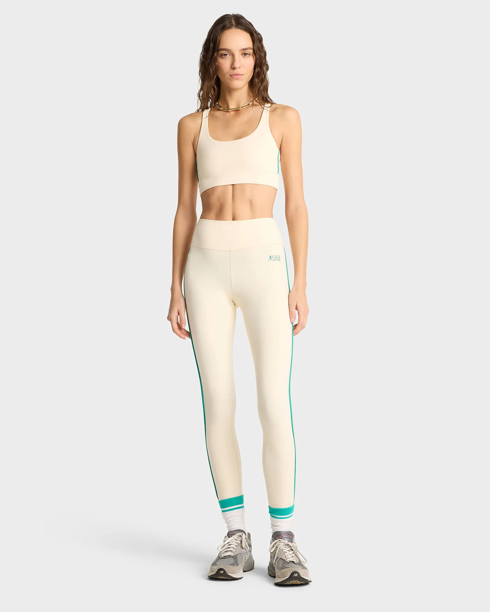 SR Runner Active Bra - Cream/Spring Green sold by Sporty and Rich product image thumbnail 3