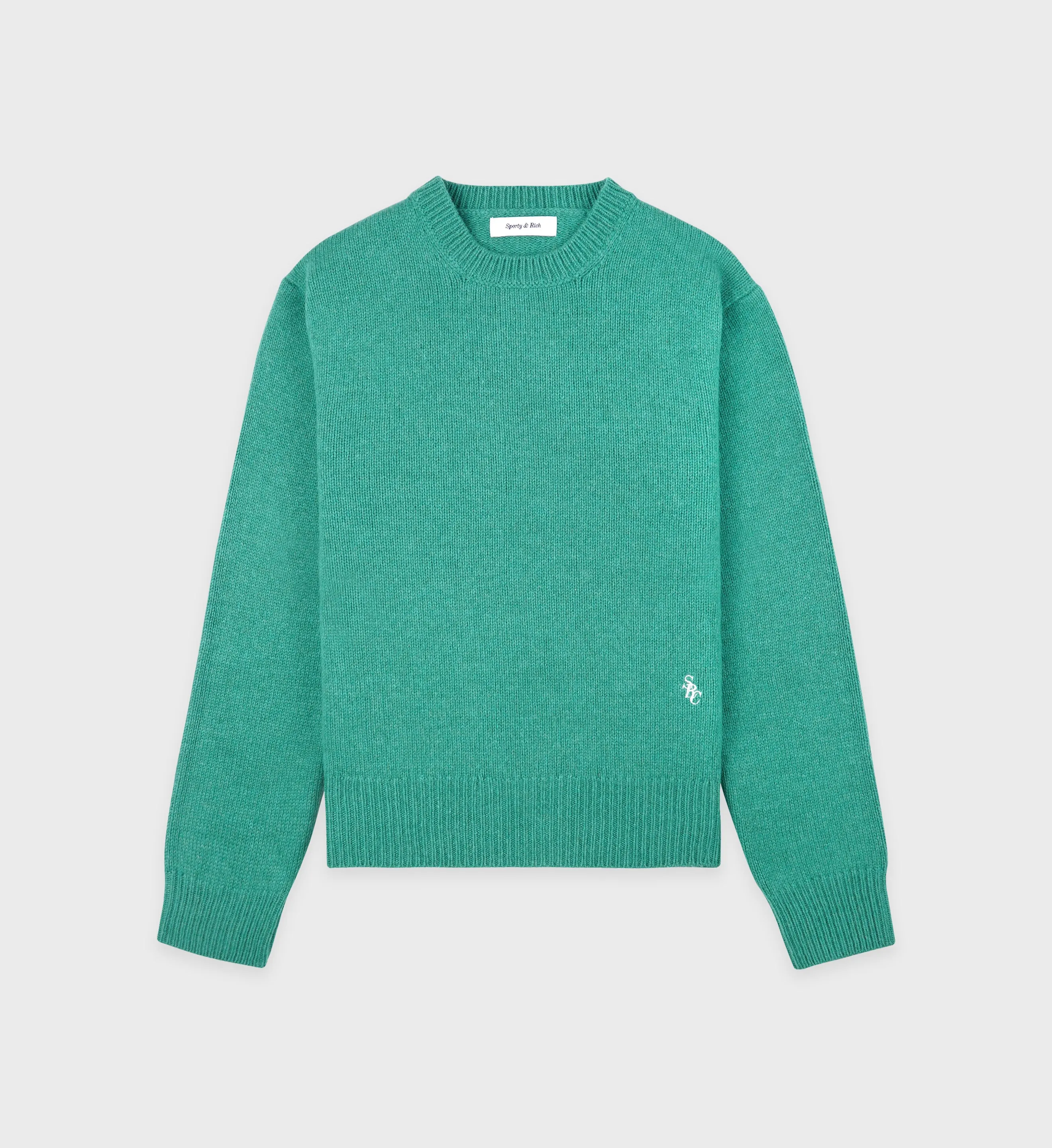 SRC Wool Crewneck - Spring Green/White sold by Sporty and Rich