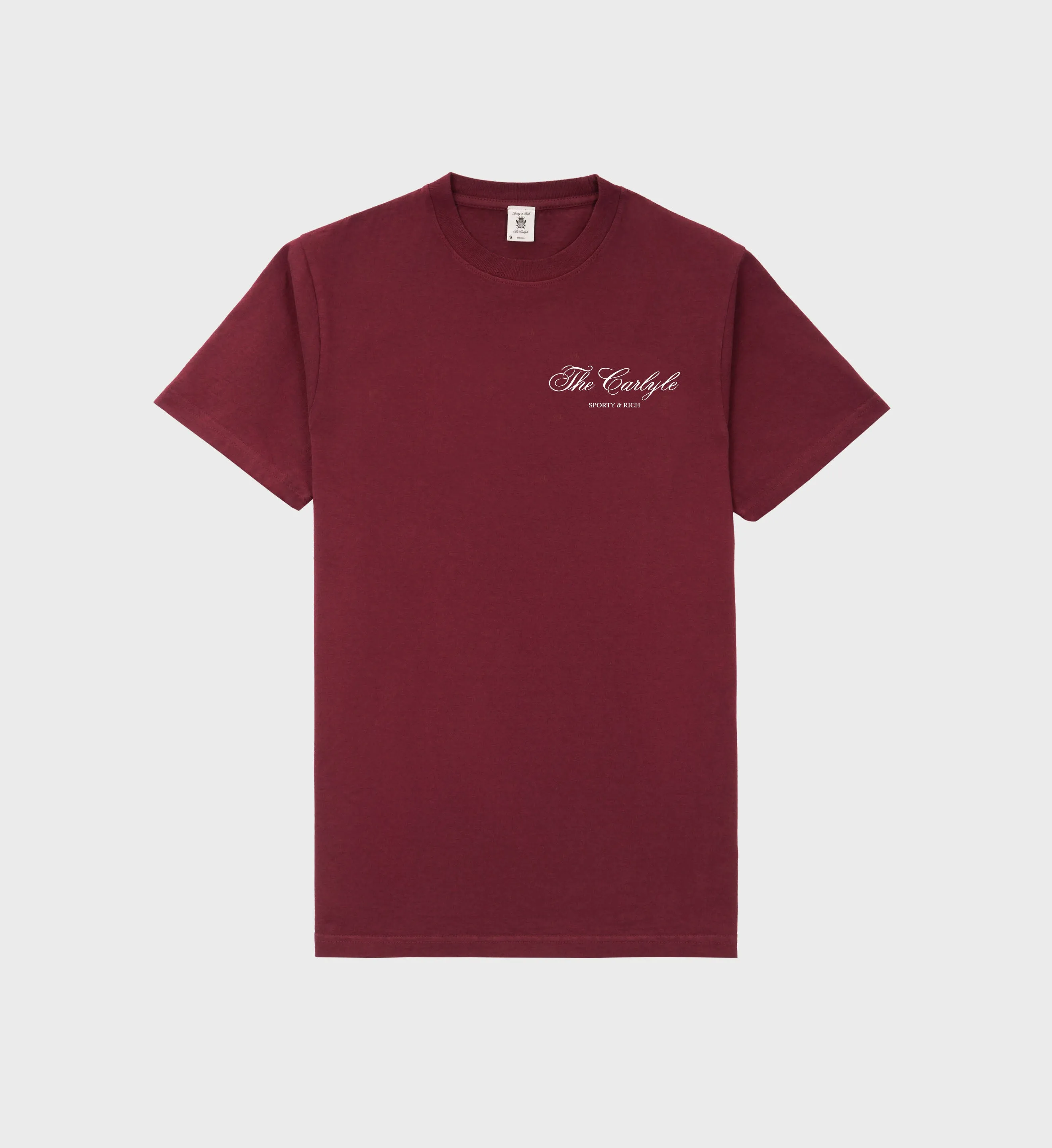 The Carlyle Souvenir T-Shirt - Merlot/White sold by Sporty and Rich