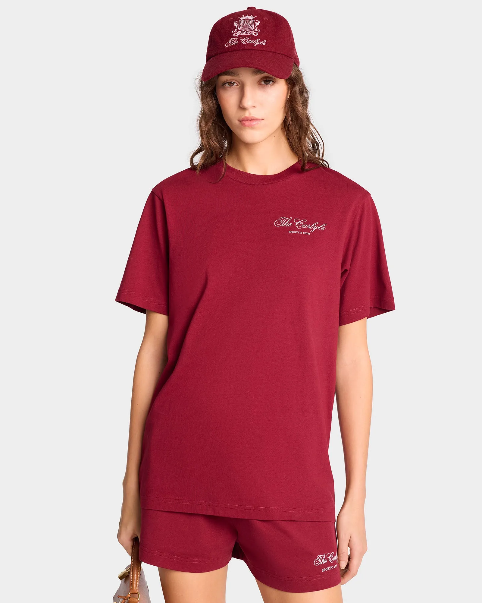 The Carlyle Souvenir T-Shirt - Merlot/White sold by Sporty and Rich product image thumbnail 5