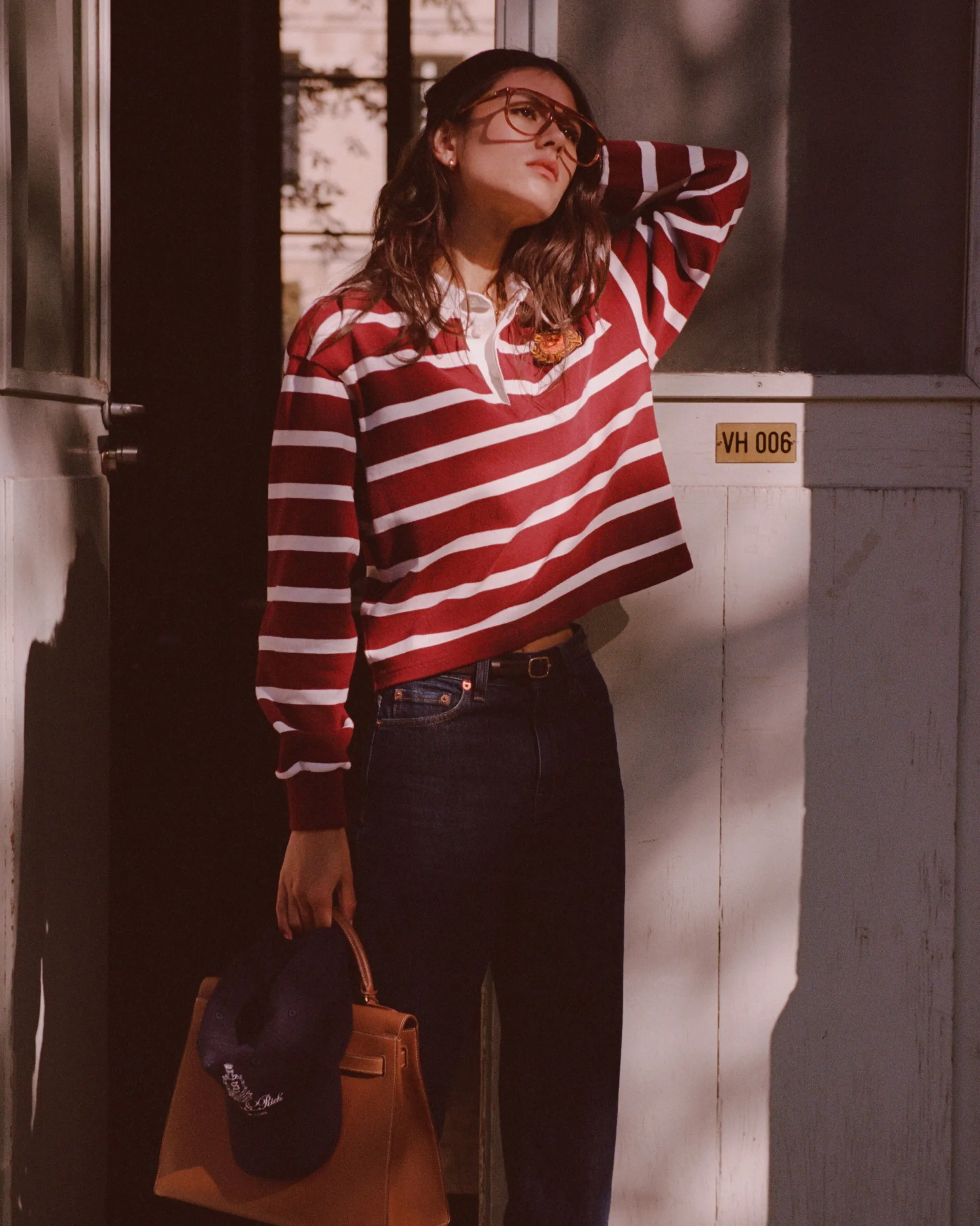 NY Crest Rugby Polo - Merlot/White sold by Sporty and Rich product image thumbnail 3