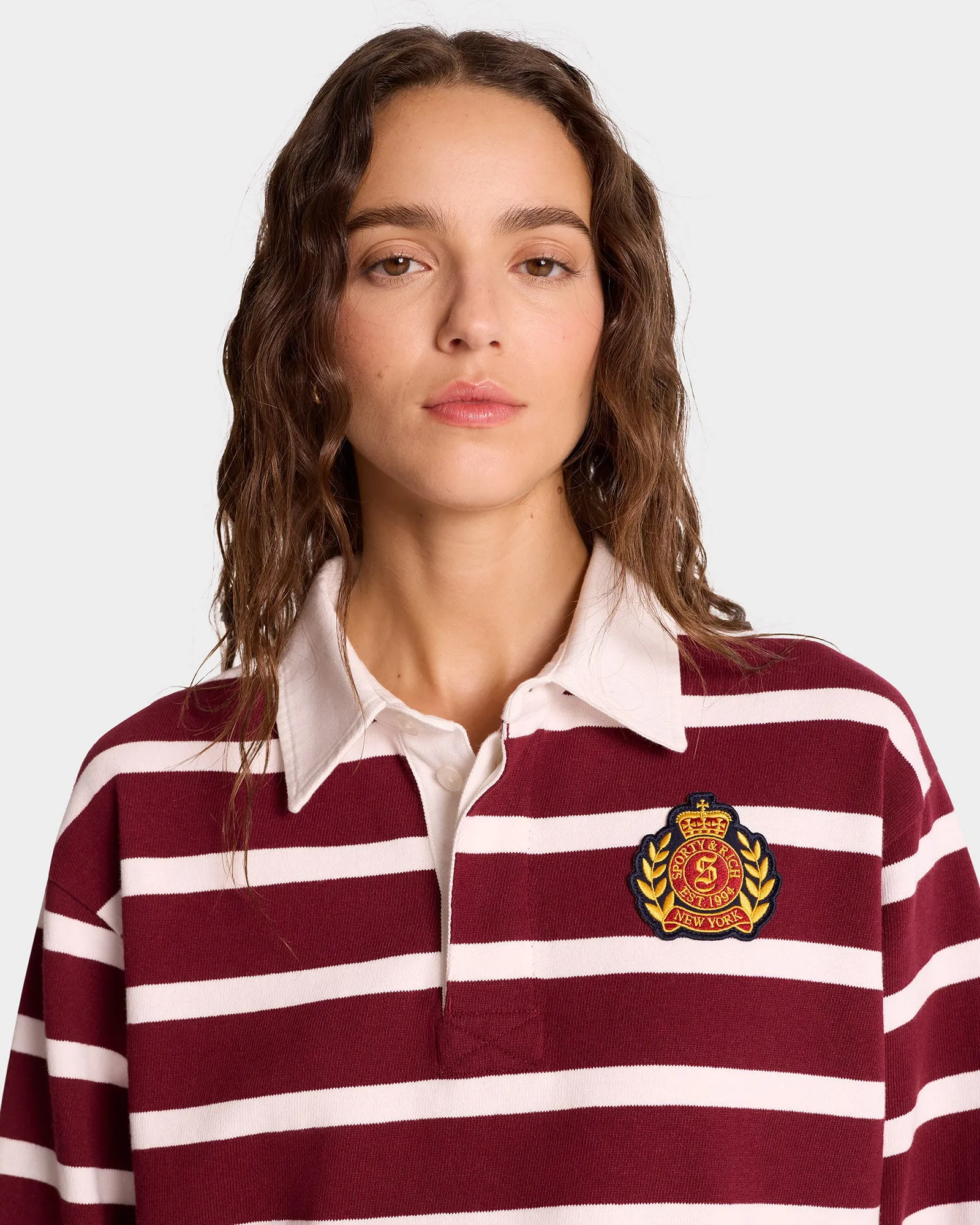 NY Crest Rugby Polo - Merlot/White sold by Sporty and Rich product image thumbnail 5