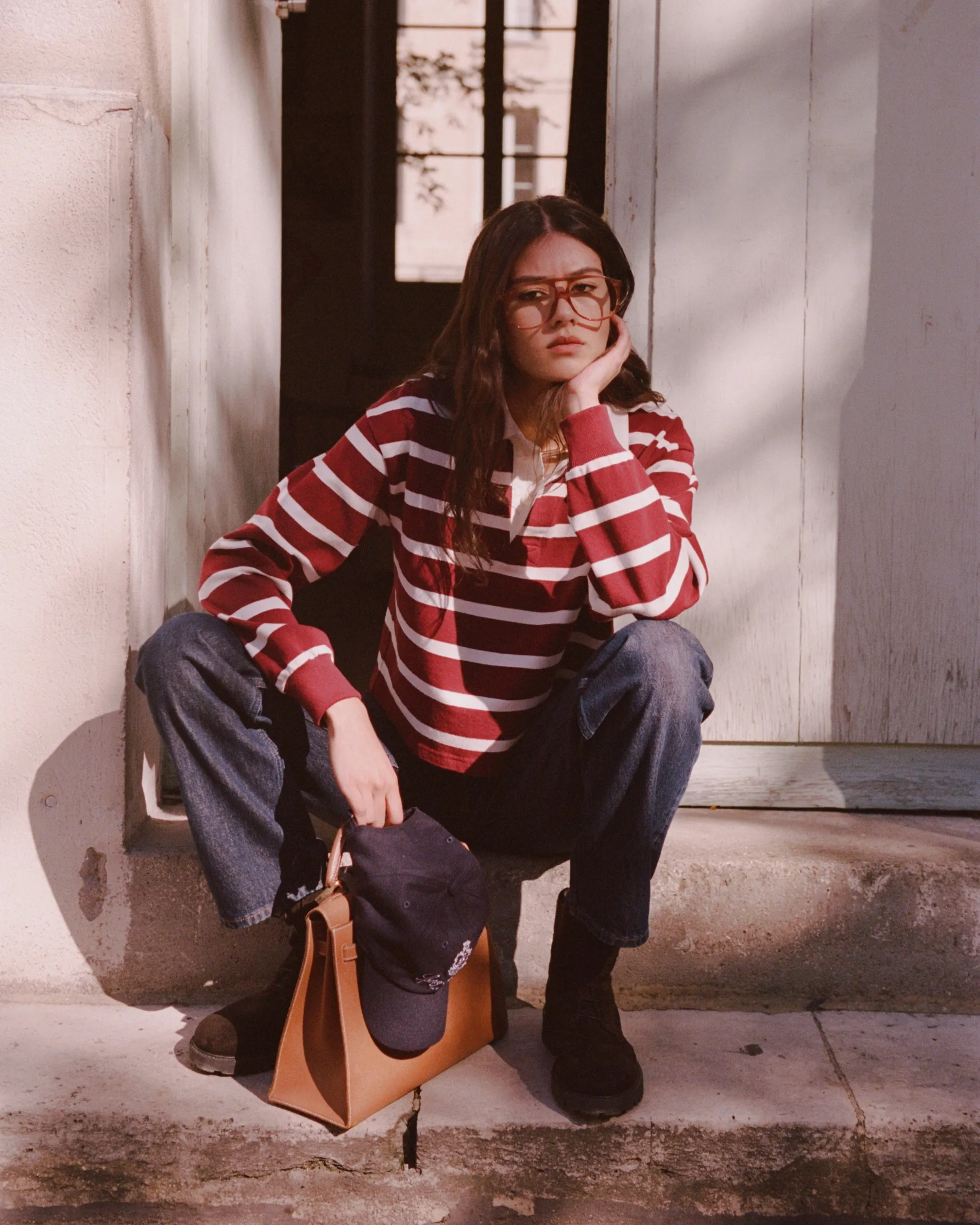 NY Crest Rugby Polo - Merlot/White sold by Sporty and Rich product image thumbnail 2