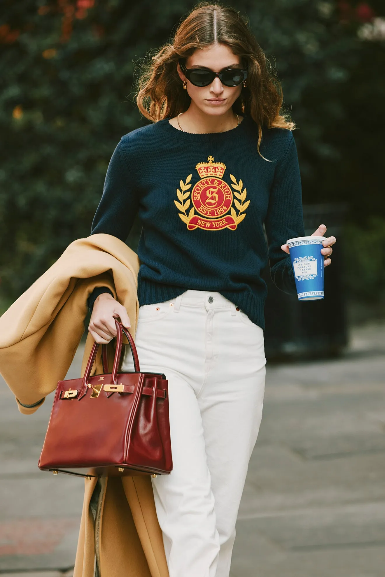 NY Crest Knitted Crewneck - Navy sold by Sporty and Rich product image thumbnail 2