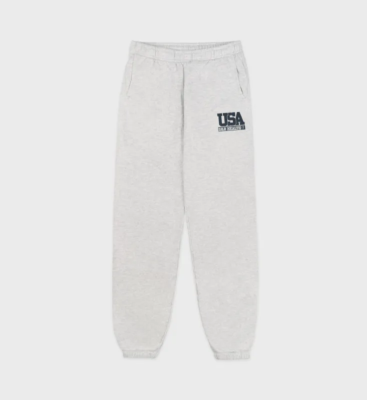 USA Sweatpant - Heather Gray/Navy sold by Sporty and Rich