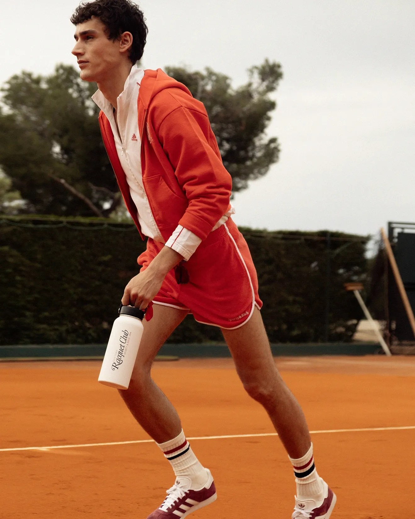 Royal Club Cropped Zip Hoodie - Bright Red/White sold by Sporty and Rich product image thumbnail 5