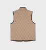 Vendome Quilted Riding Vest - Beige/Chocolate sold by Sporty and Rich