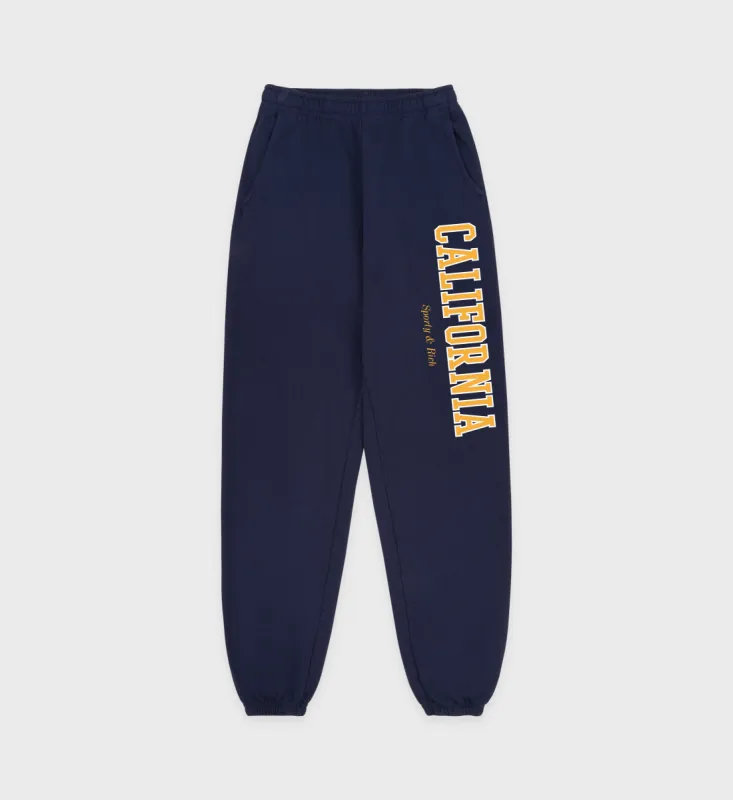 California Sweatpant - Navy/Gold sold by Sporty and Rich