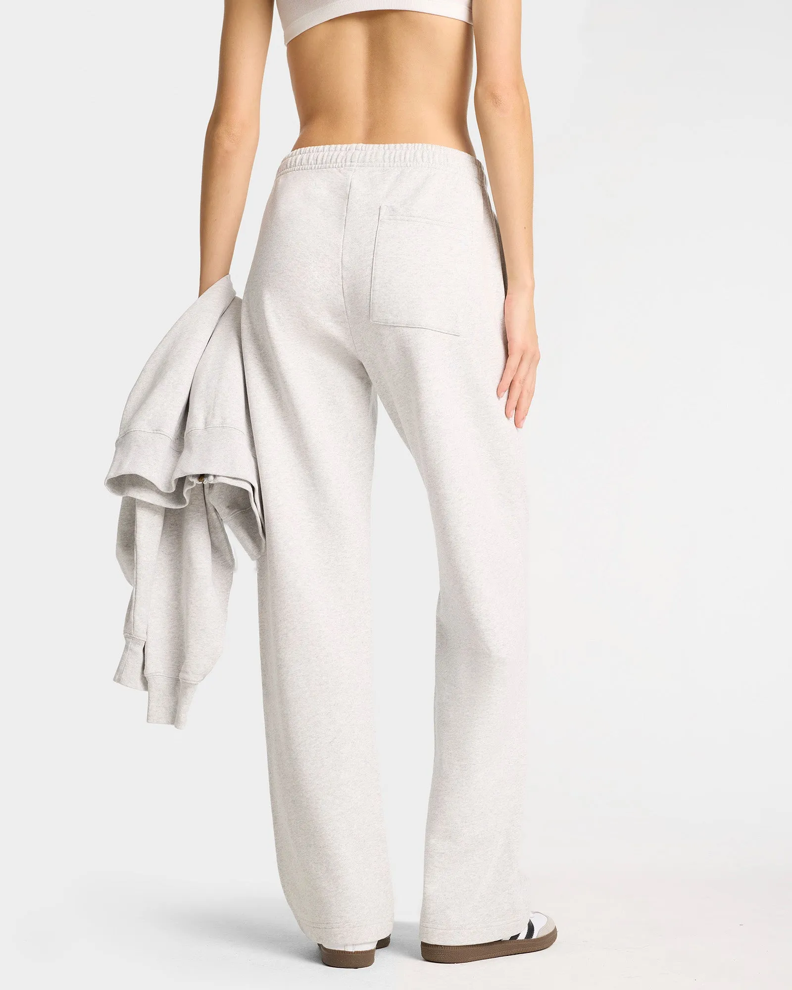 Emblem Straight Leg Sweatpant - Heather Gray/Navy sold by Sporty and Rich product image thumbnail 5