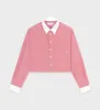 SRC Cropped Shirt - White/Red Stripe sold by Sporty and Rich