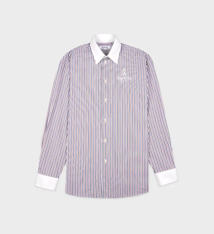 Vendome Oversized Shirt - Navy/Red/White sold by Sporty and Rich