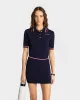 Serif Logo Mini Cable Skirt - Navy/Off White/Red sold by Sporty and Rich