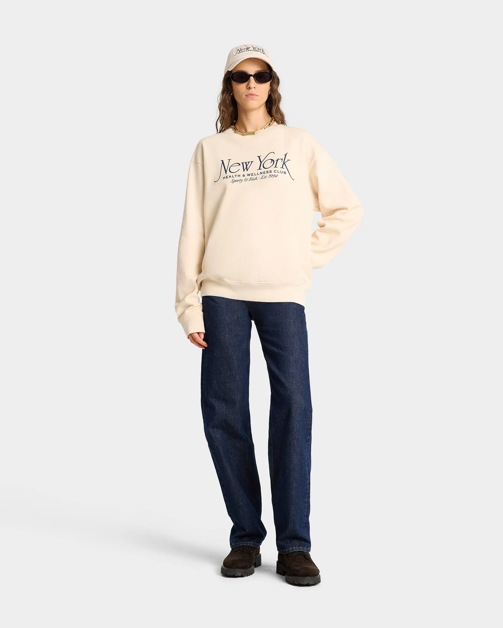 NY 94 Crewneck - Cream/Navy sold by Sporty and Rich product image thumbnail 2