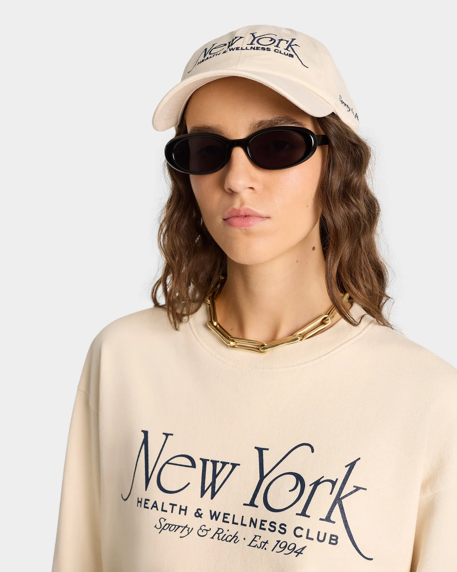 NY 94 Crewneck - Cream/Navy sold by Sporty and Rich product image thumbnail 4
