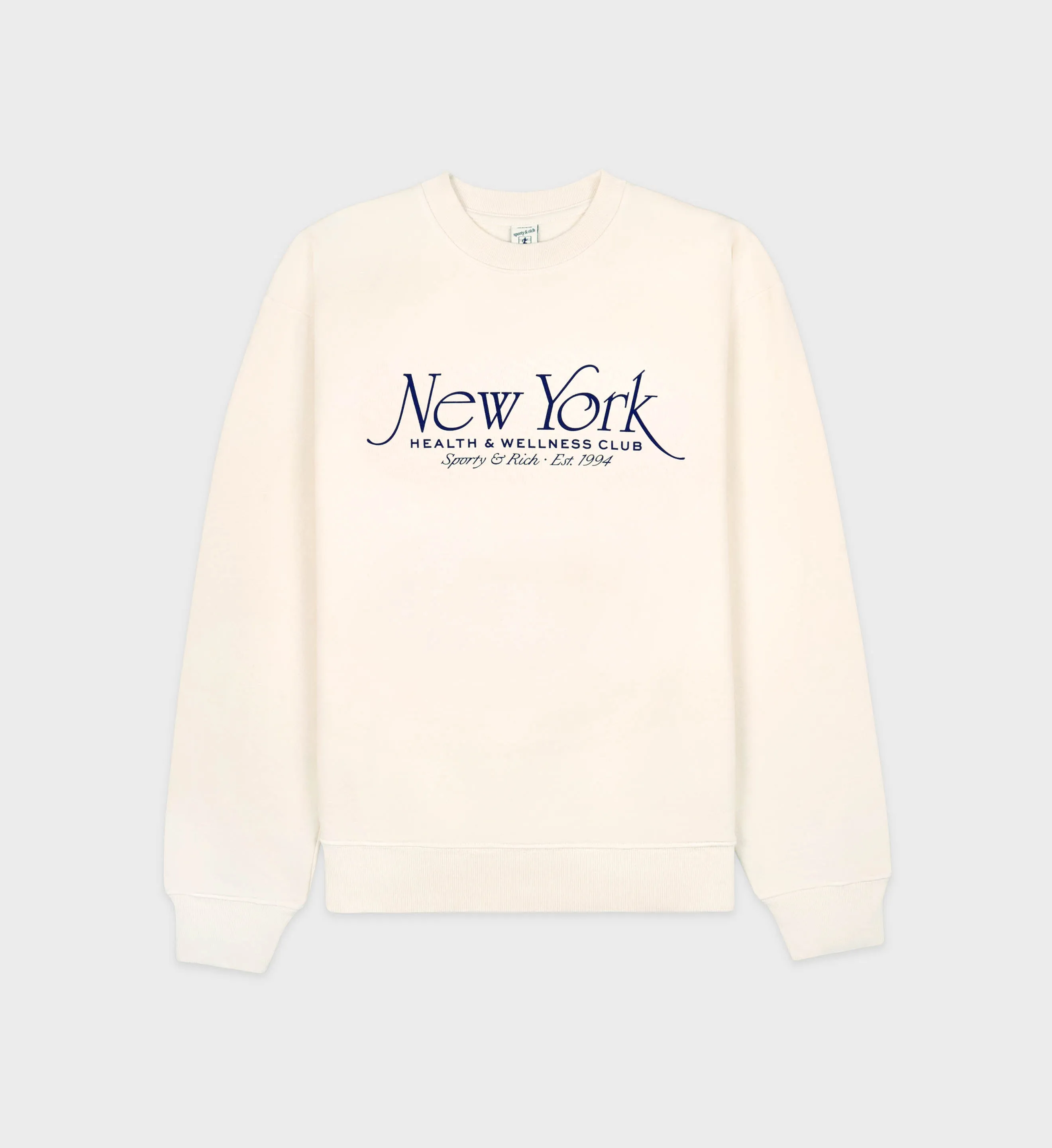 NY 94 Crewneck - Cream/Navy sold by Sporty and Rich