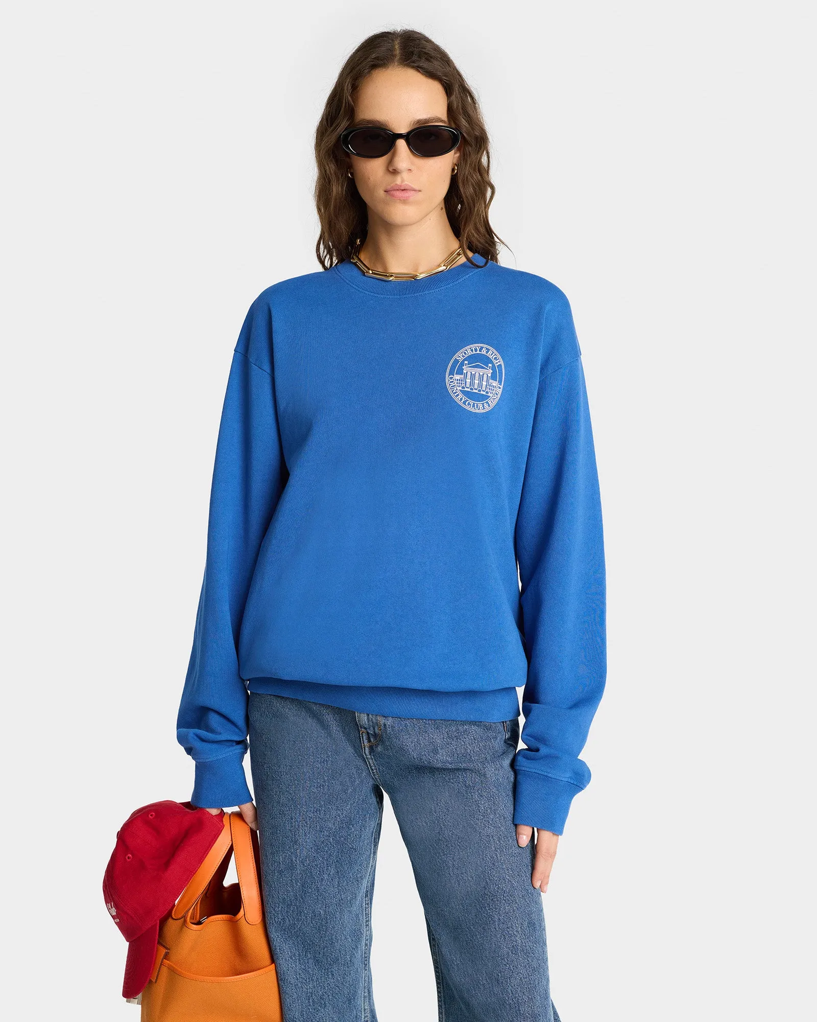 Vendome Resort Crewneck - Paris Blue/White sold by Sporty and Rich product image thumbnail 5