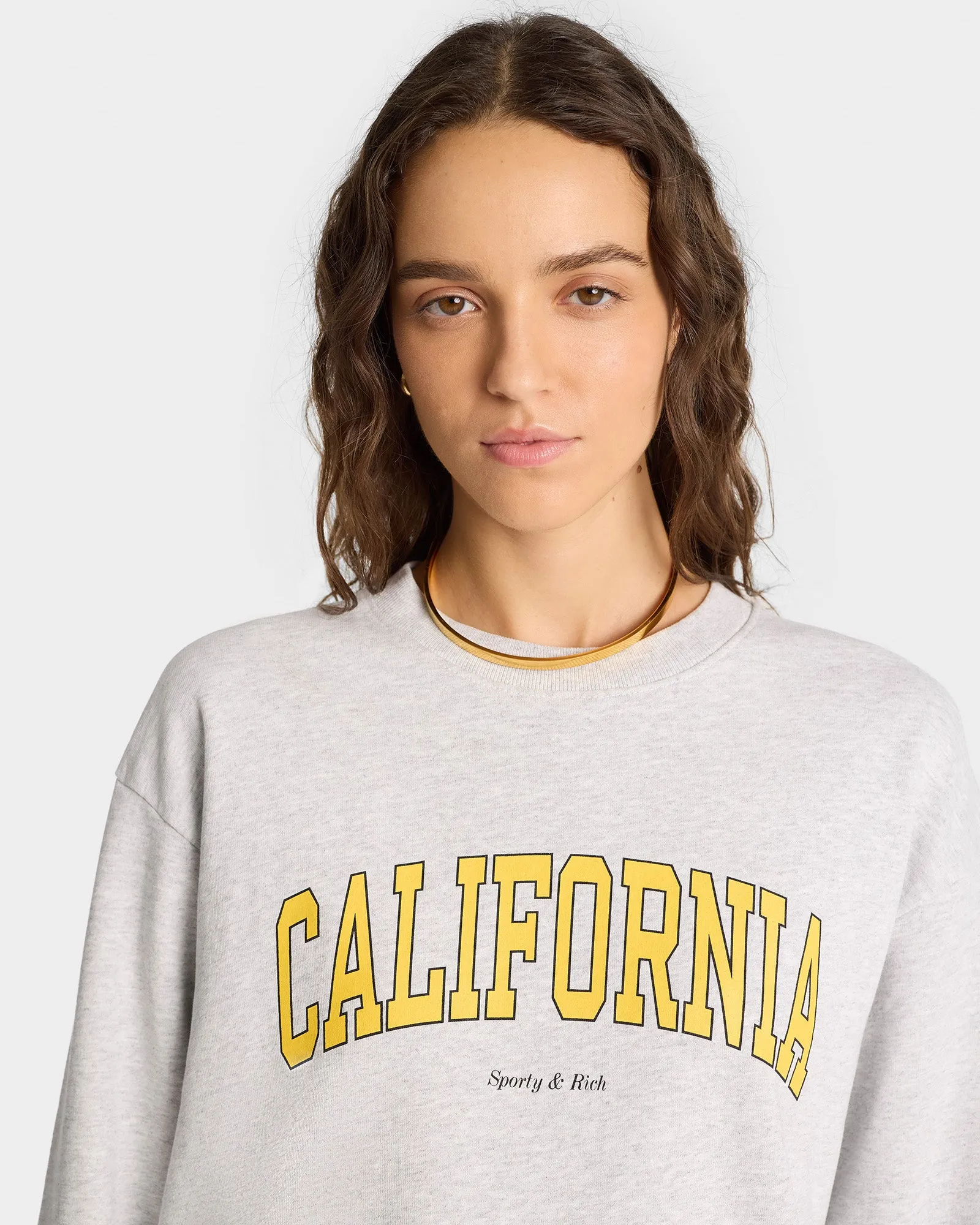 California Crewneck - Heather Gray/Gold sold by Sporty and Rich product image thumbnail 4