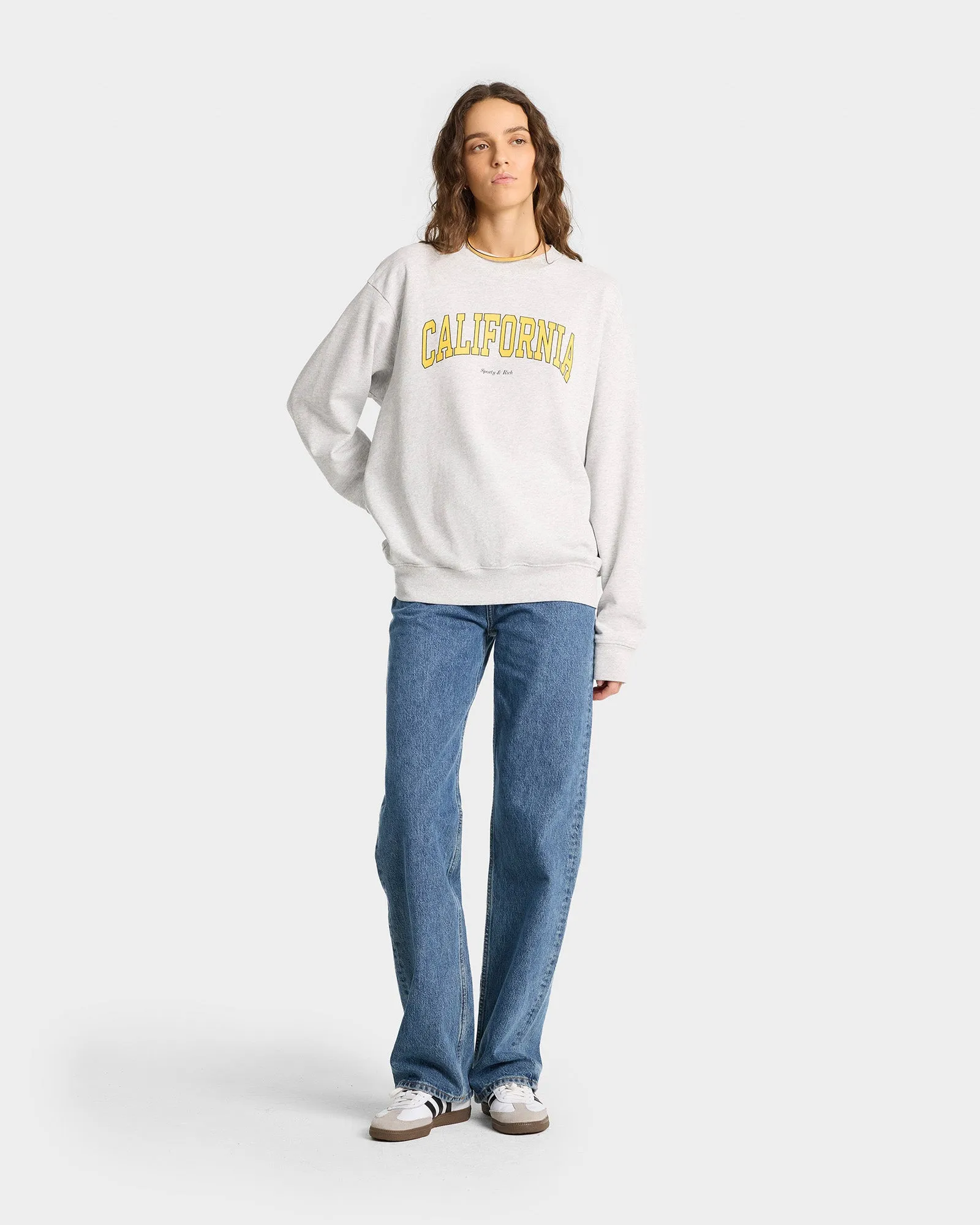 California Crewneck - Heather Gray/Gold sold by Sporty and Rich product image thumbnail 2