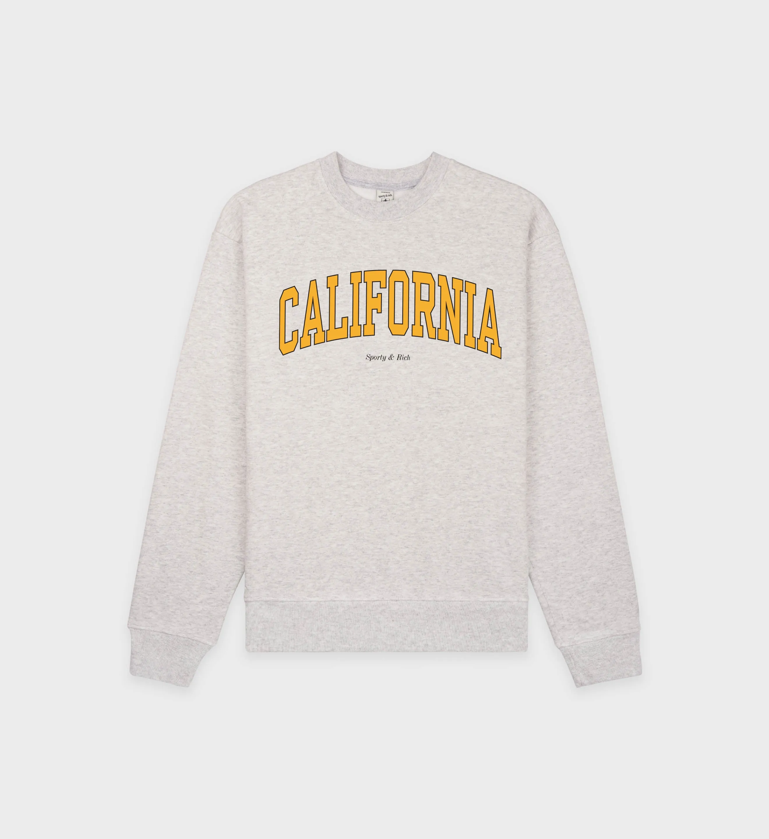 California Crewneck - Heather Gray/Gold sold by Sporty and Rich