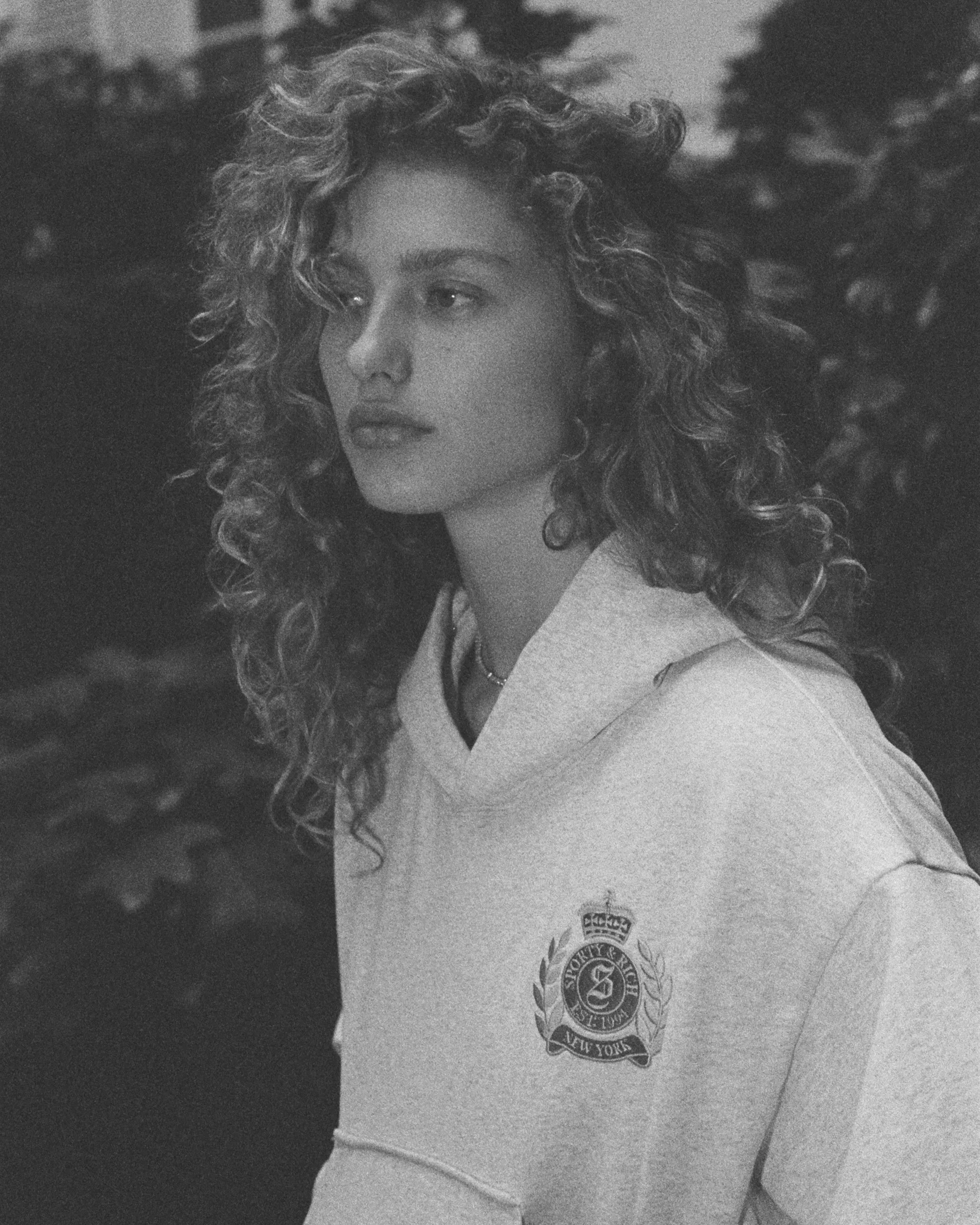 NY Crest Cropped Hoodie - Heather Gray/Gold sold by Sporty and Rich product image thumbnail 3