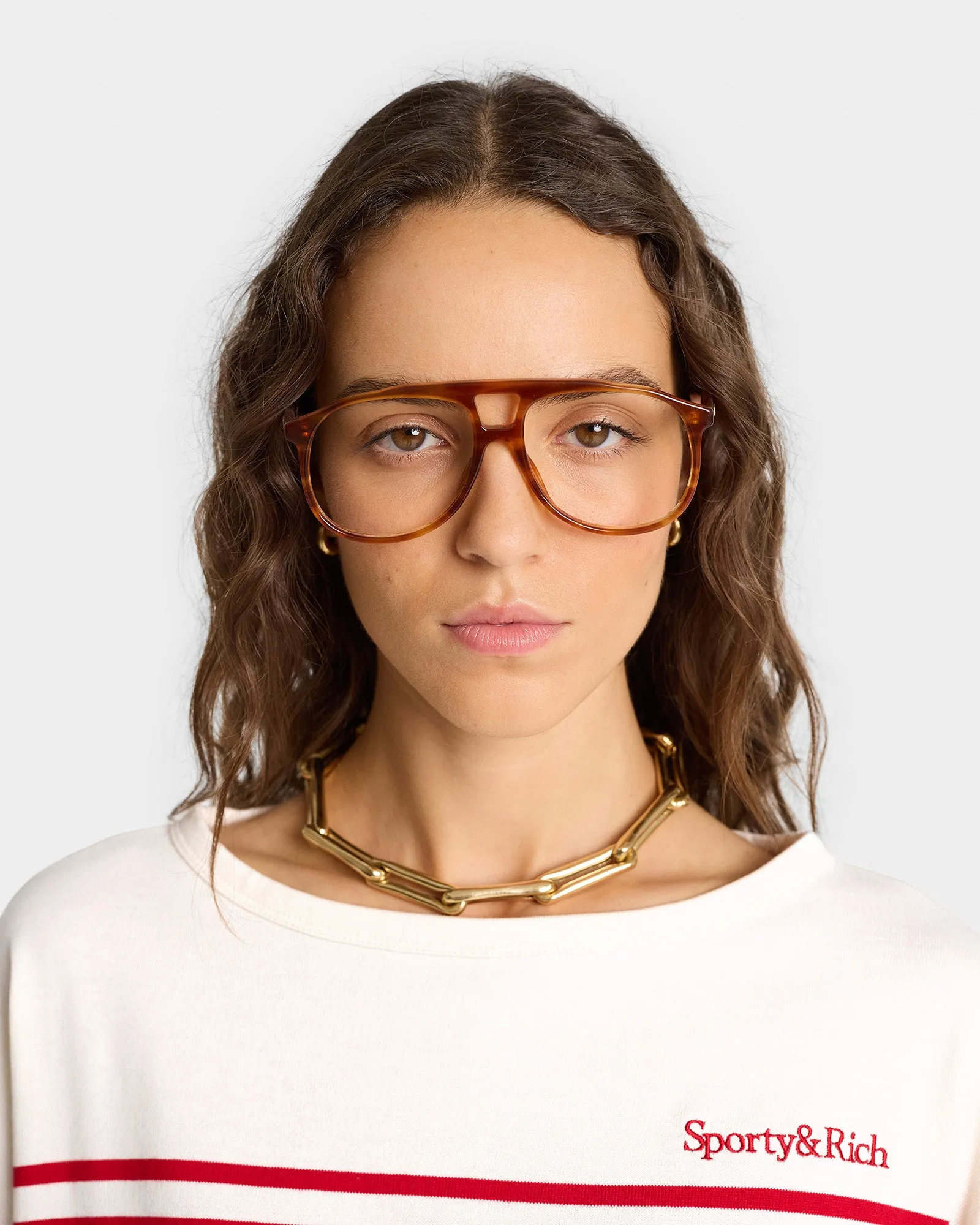 Serif Logo Mariniere Sweater - Off White/Red Stripe sold by Sporty and Rich product image thumbnail 5