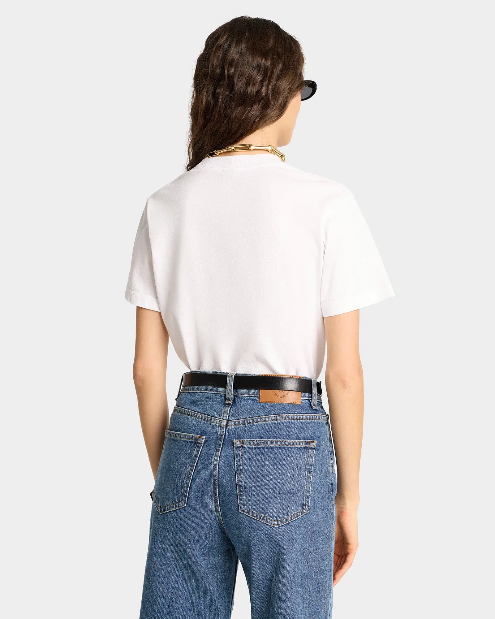 Emblem T-Shirt - White/Navy sold by Sporty and Rich product image thumbnail 4