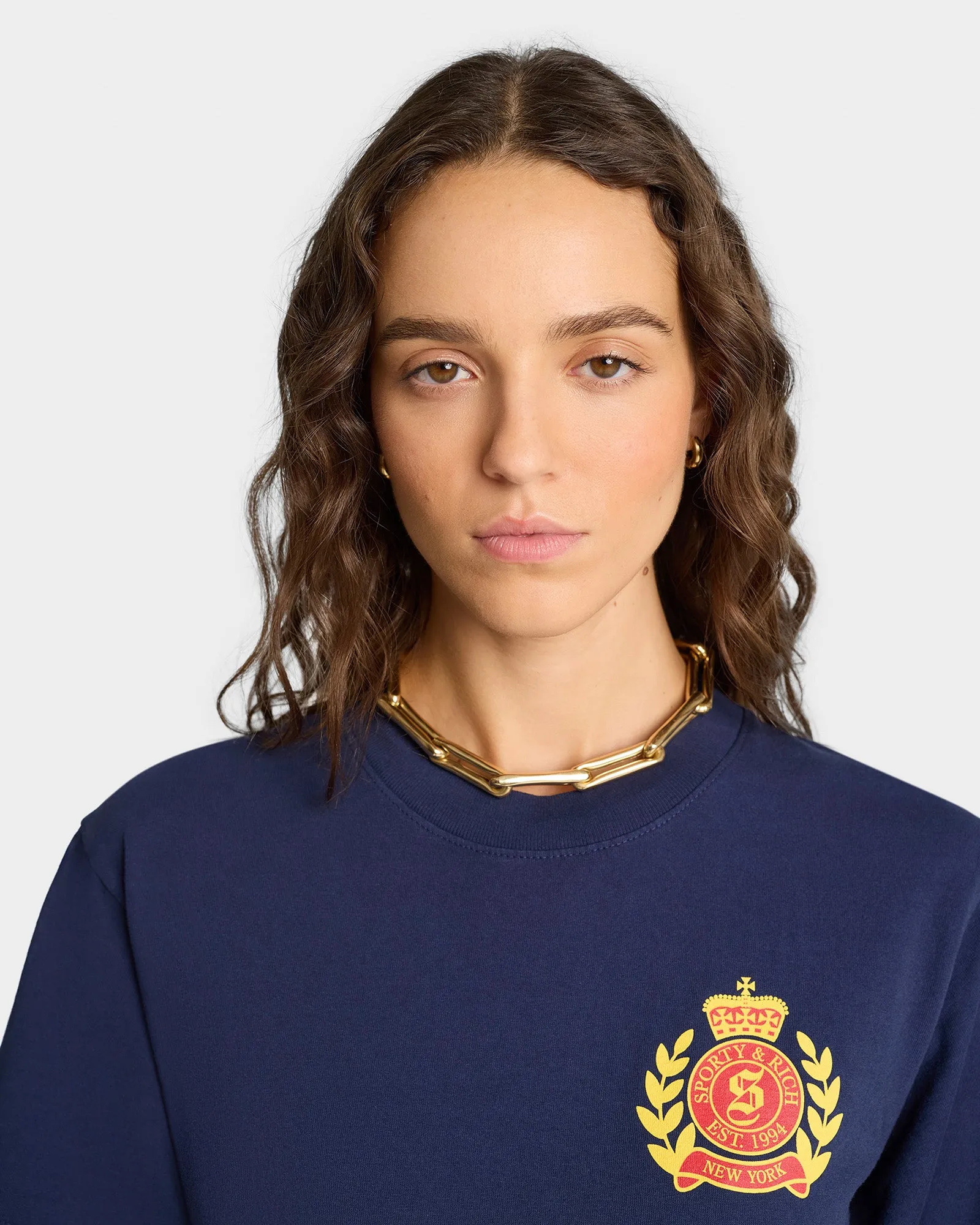 NY Crest T-Shirt - Navy/Gold sold by Sporty and Rich product image thumbnail 4