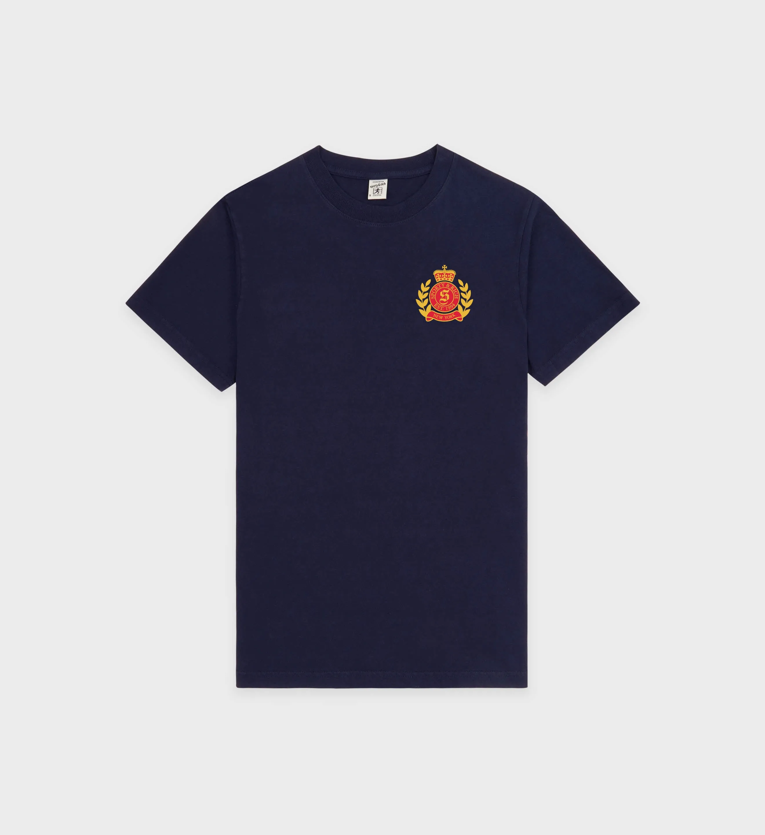 NY Crest T-Shirt - Navy/Gold sold by Sporty and Rich
