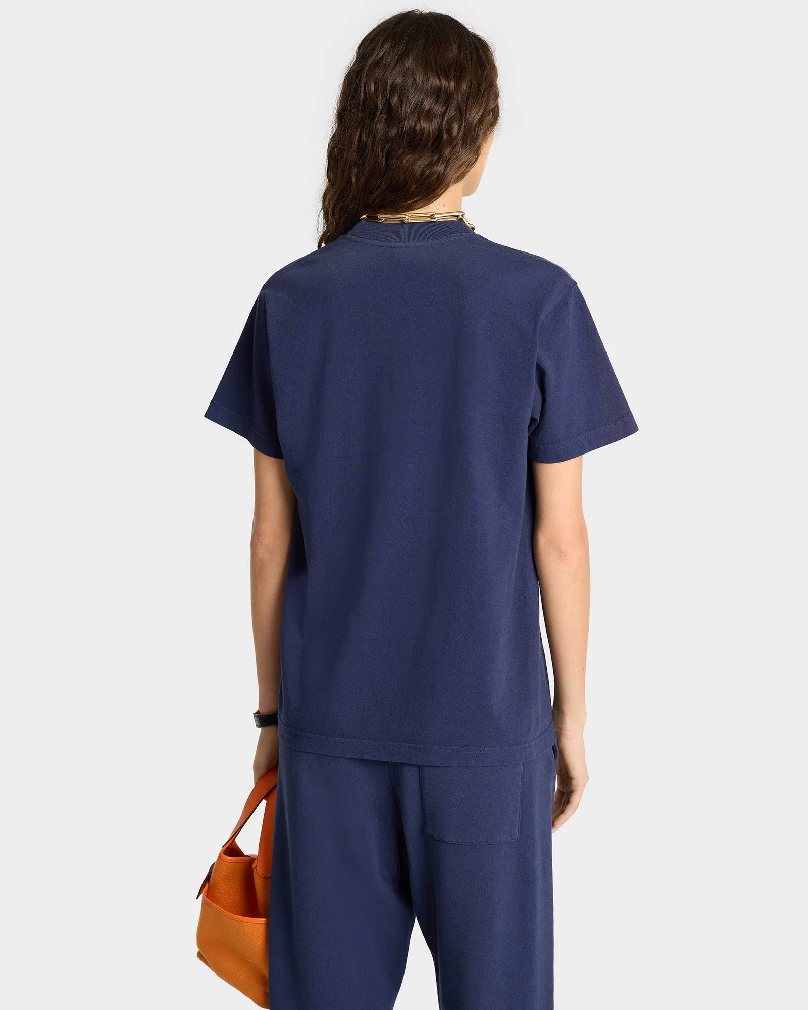 California T-Shirt - Navy/Gold sold by Sporty and Rich product image thumbnail 5