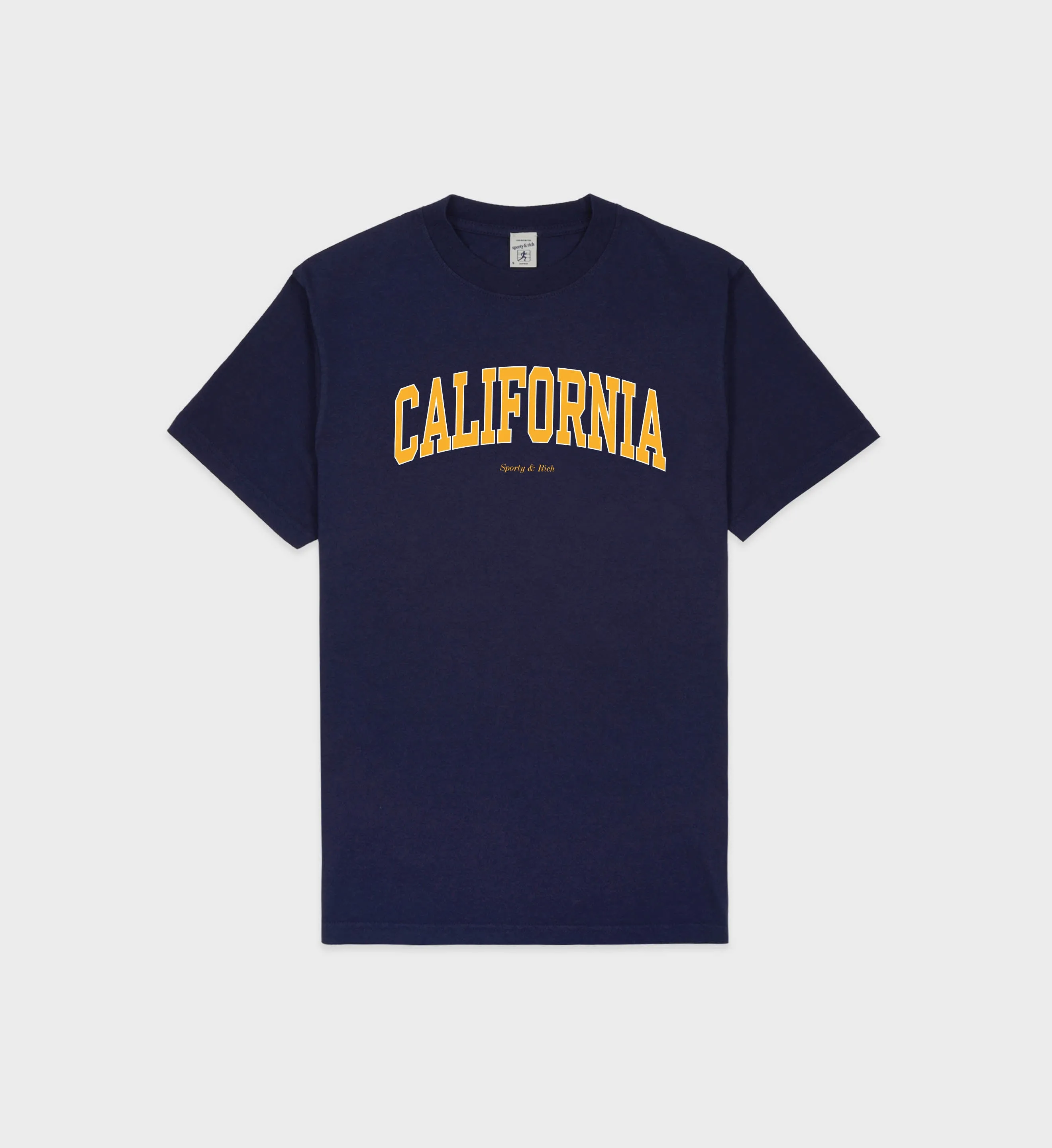 California T-Shirt - Navy/Gold sold by Sporty and Rich