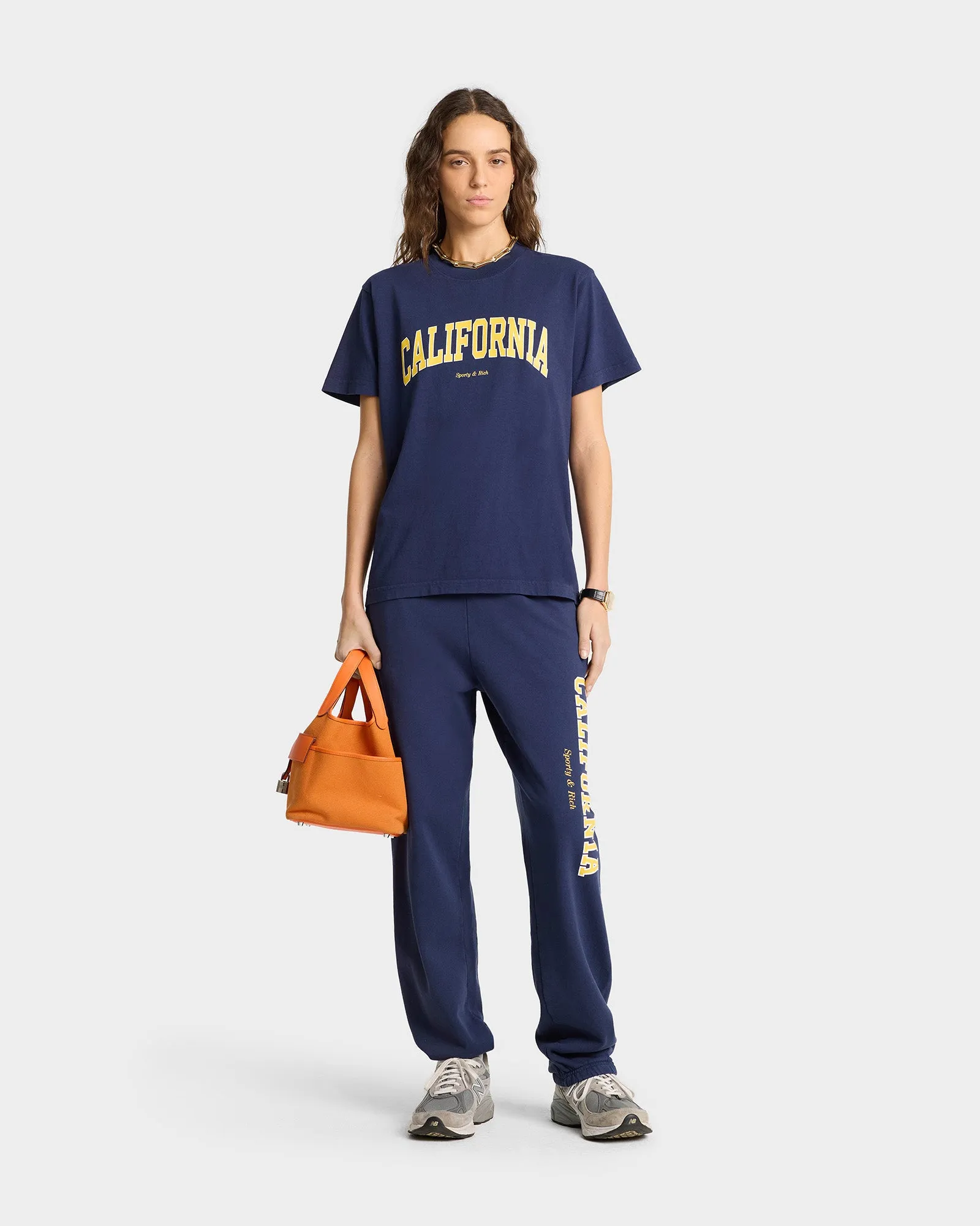 California T-Shirt - Navy/Gold sold by Sporty and Rich product image thumbnail 2