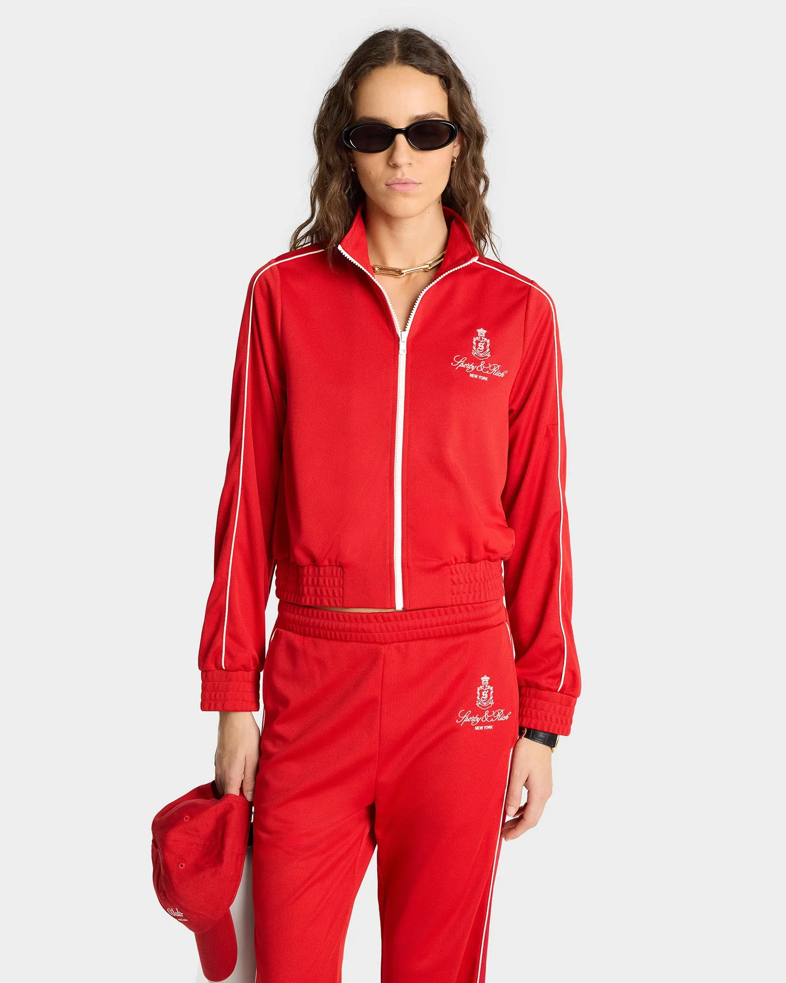 Vendome Track Jacket - Ruby/White sold by Sporty and Rich product image thumbnail 5