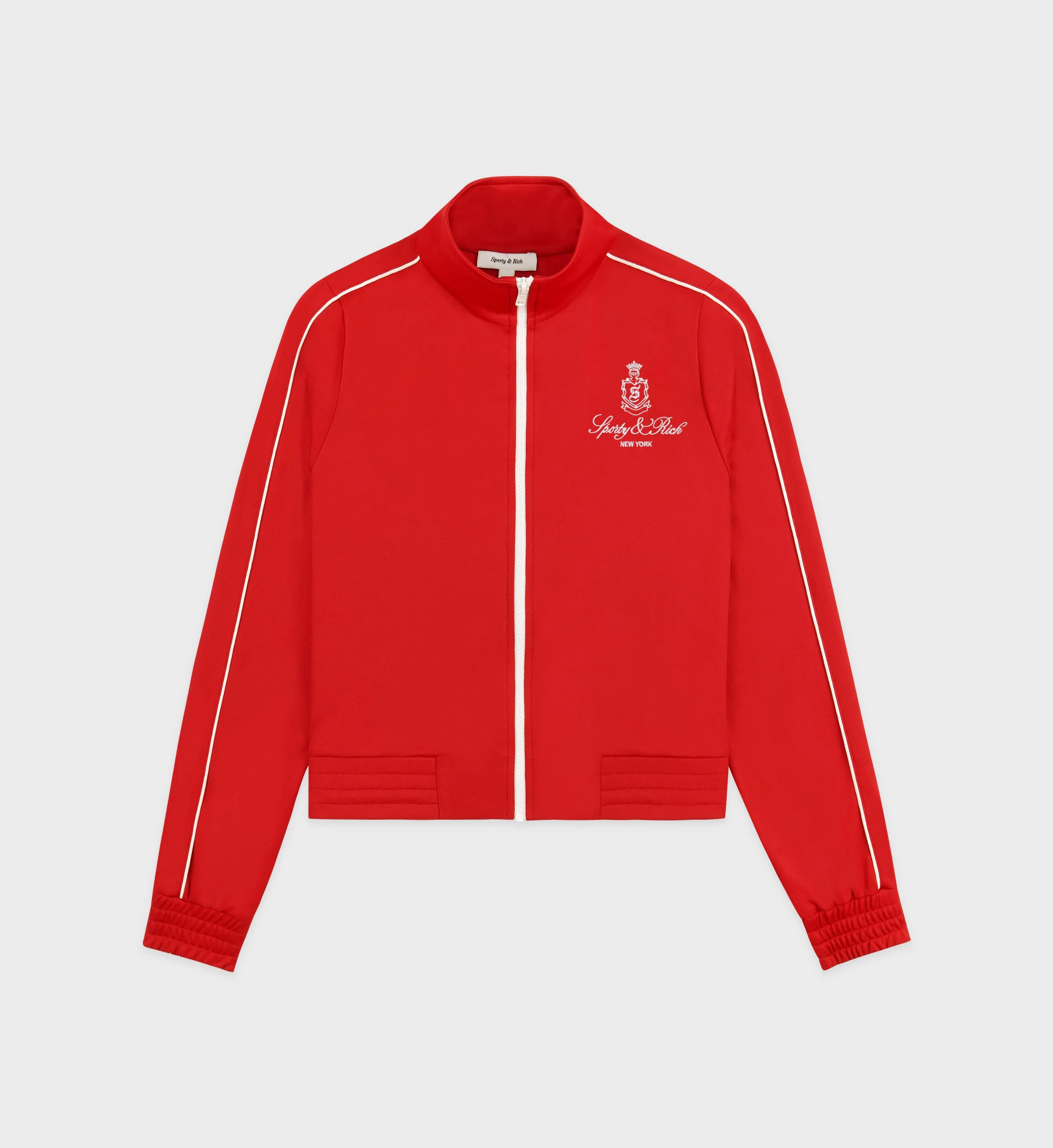 Vendome Track Jacket - Ruby/White sold by Sporty and Rich