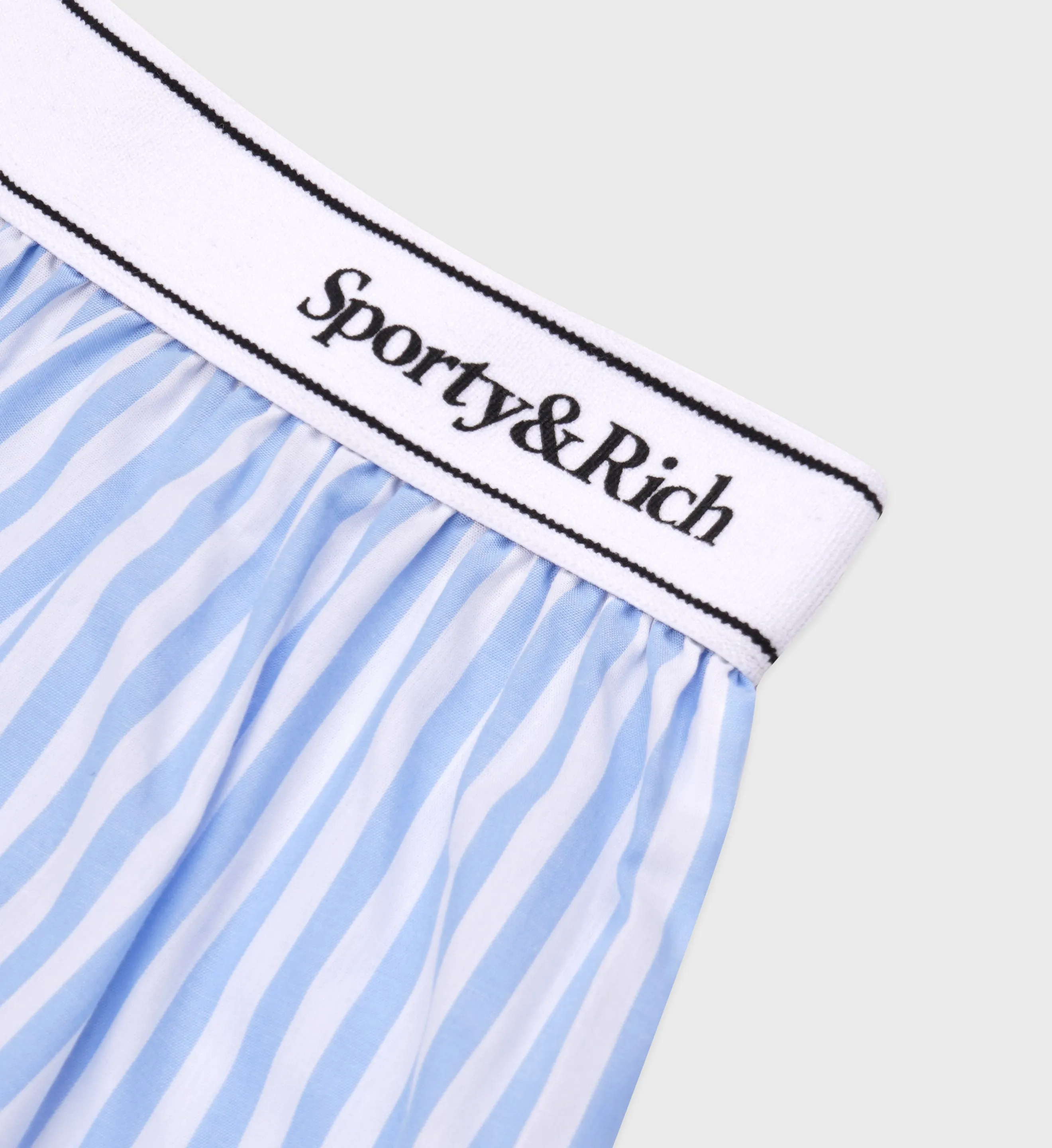 Serif Logo Boxer Short - Sky Blue Striped sold by Sporty and Rich product image thumbnail 3