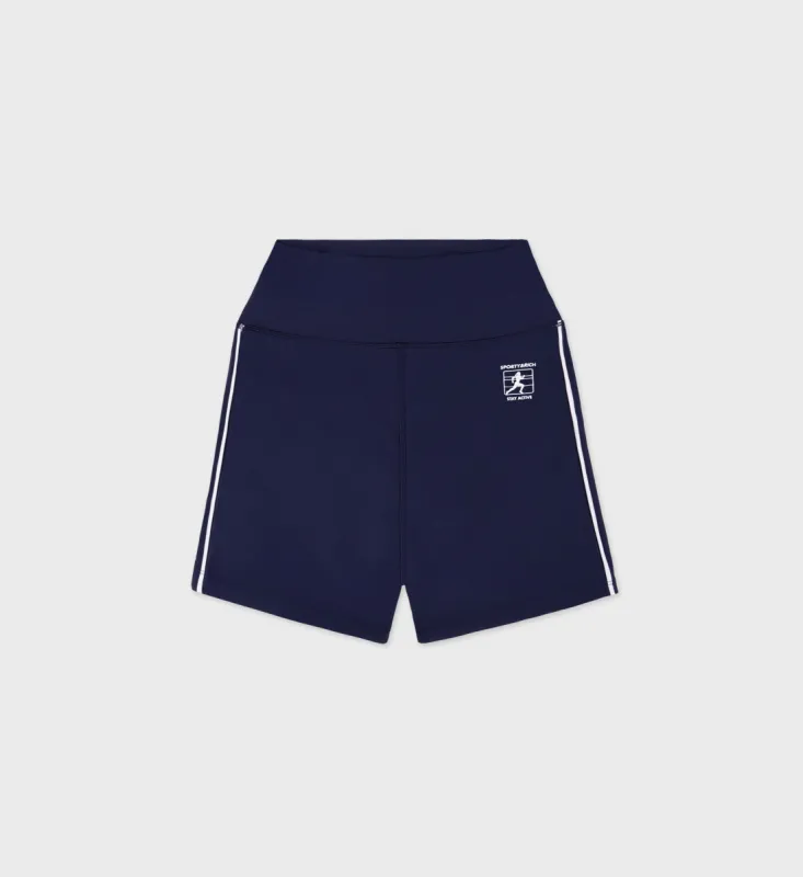 Runner Box Biker Short - Navy/White sold by Sporty and Rich